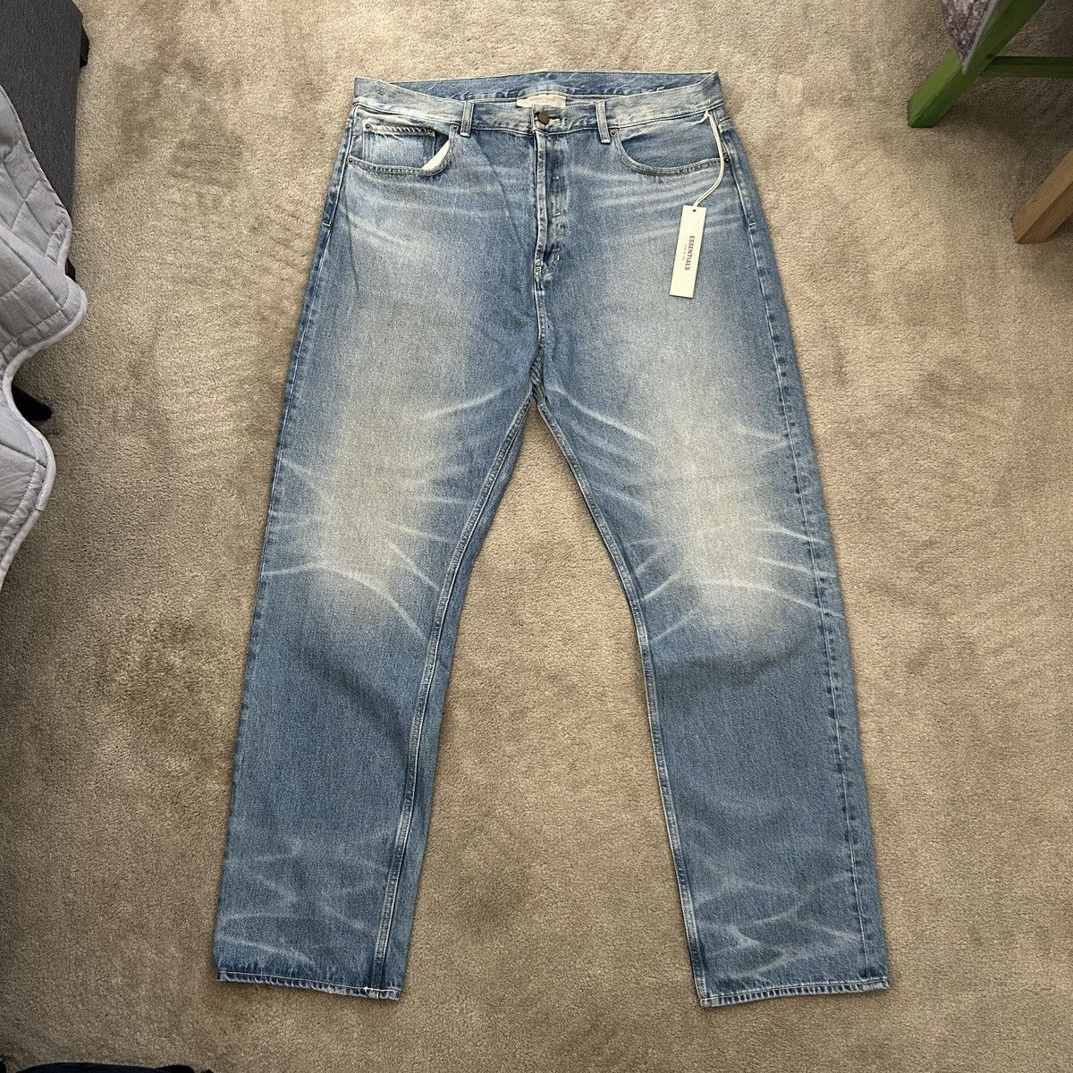 Fear of God FEAR OF GOD ESSENTIALS Blue Faded Jeans 5 Pocket Denim Size US 38 / EU 54 - 1 Thumbnail