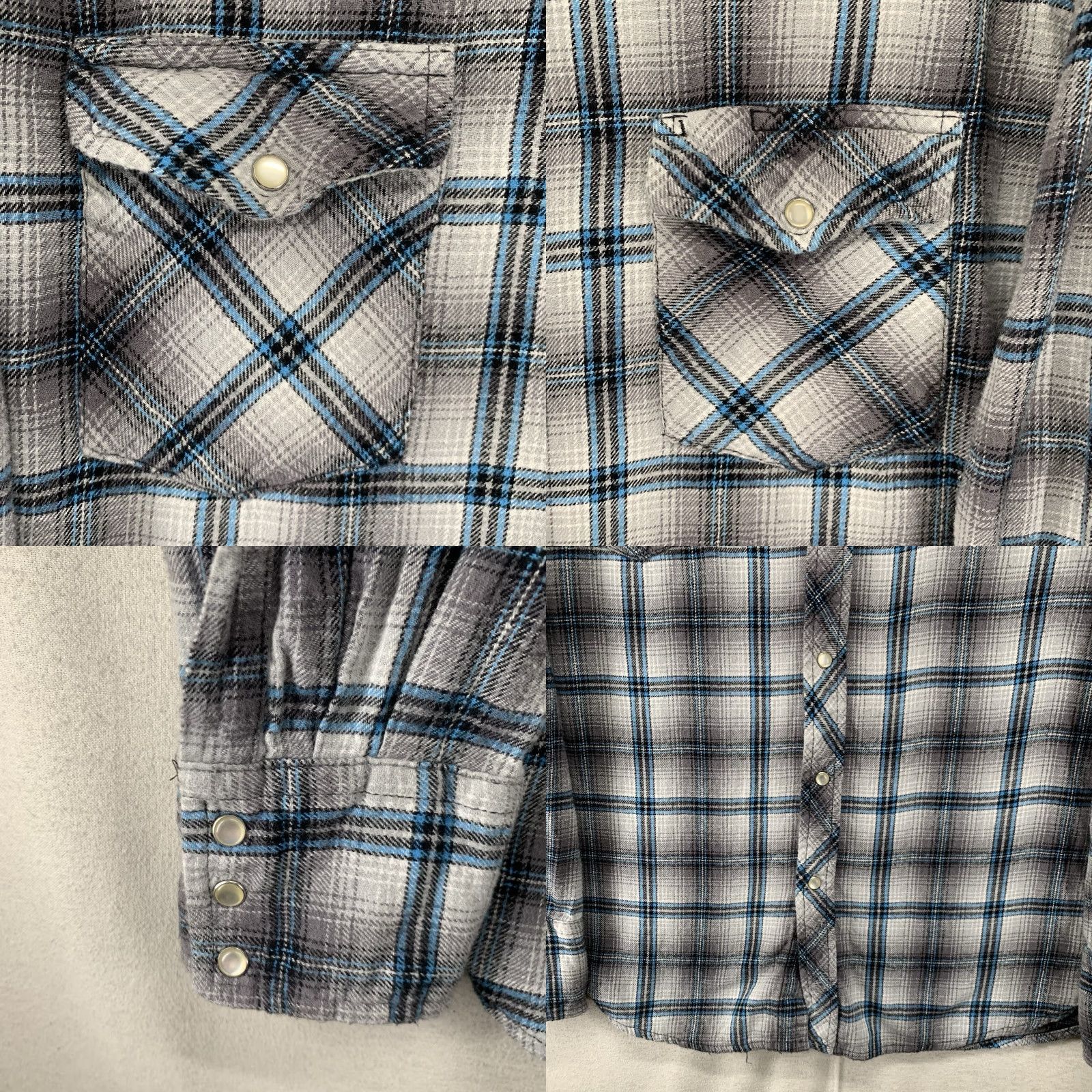 Wrangler VINTAGE Wrangler Western Flannel Shirt Men XL Casual Check Long Sleeve Cotton Blue Gray 90s Western Mens Size US XL / EU 56 / 4 - 8 Thumbnail