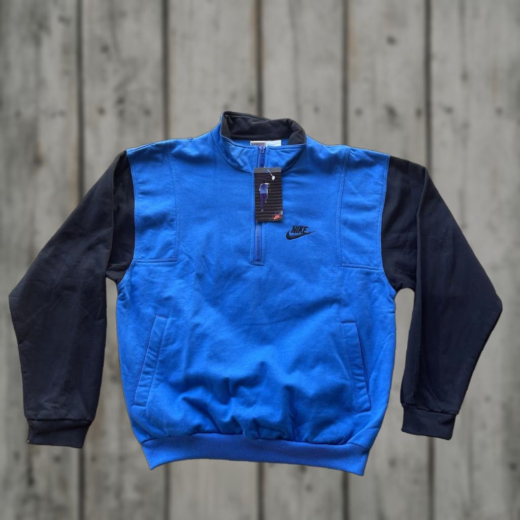Nike Vintage Nike Sweatshirt Mens Medium Blue 1/4 Zip Stretch Swoosh 90s Sweater Size US M / EU 48-50 / 2 - 1 Thumbnail