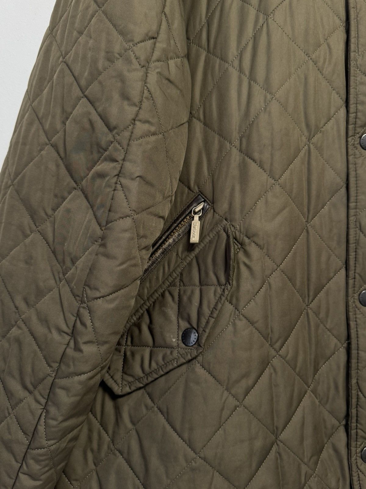 Barbour men's Barbour Chelsea Sportquilt Quilted Olive Field Jacket Size US XL / EU 56 / 4 - 4 Thumbnail