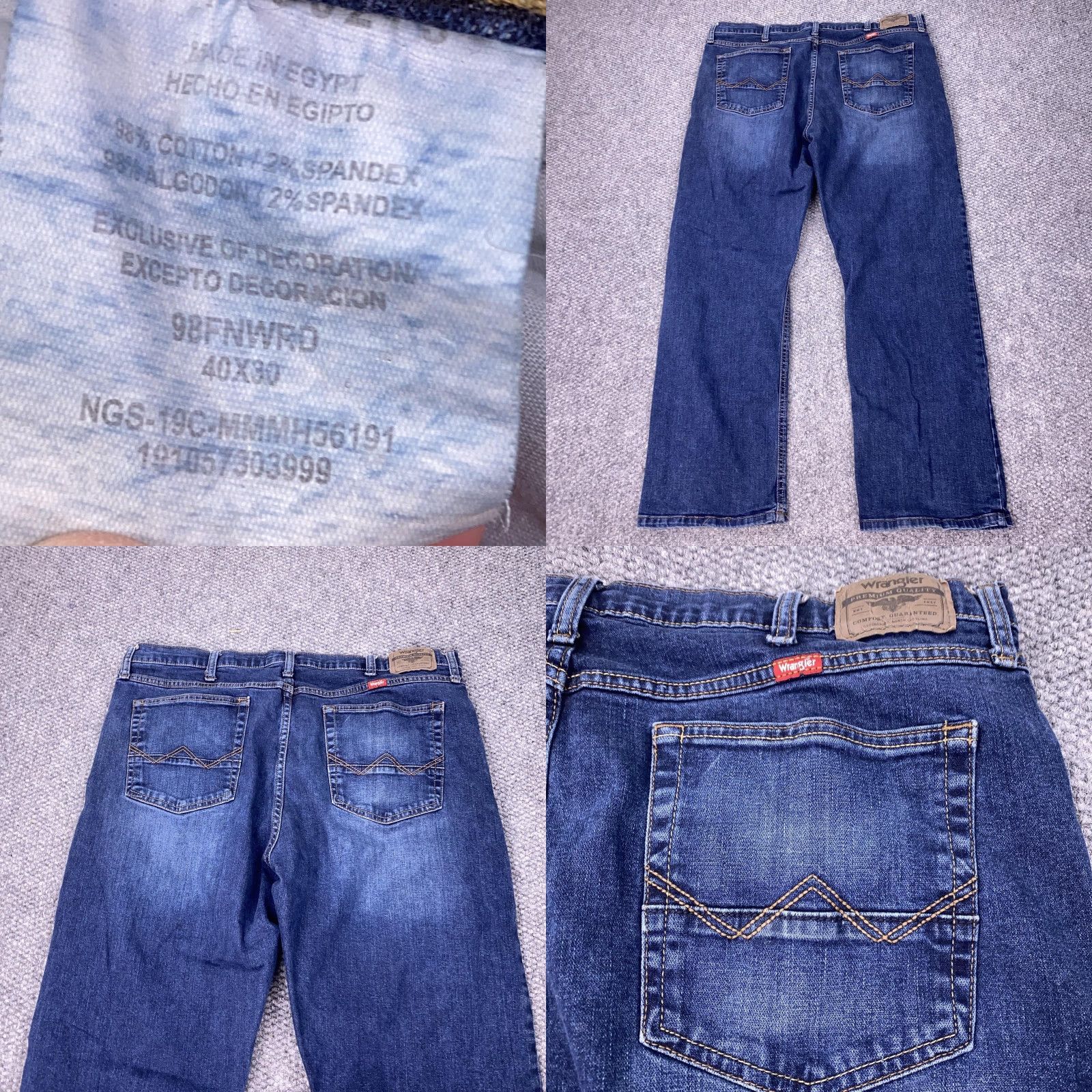 Wrangler Wrangler Jeans Mens 40x30 Blue Relaxed Fit Comfort Stretch Denim Bootcut Size US 40 / EU 56 - 8 Thumbnail