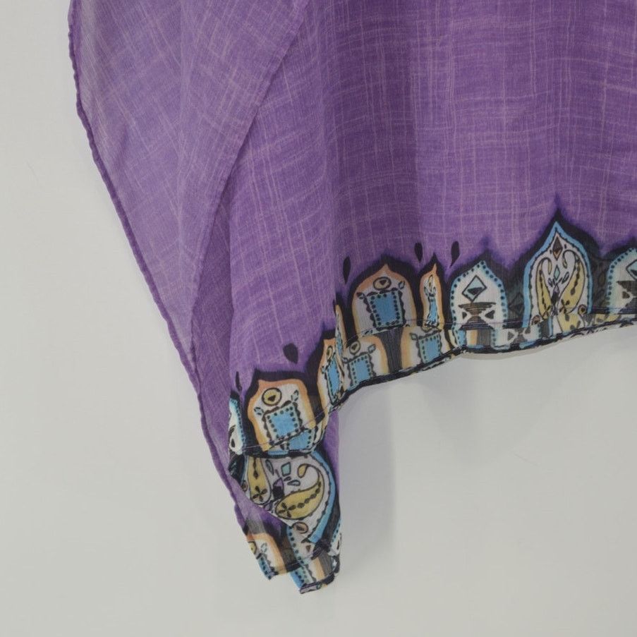 Chicos Chico's Small Medium Purple Sheer Blouse Boho Up Top Size S / US 4 / IT 40 - 7 Thumbnail