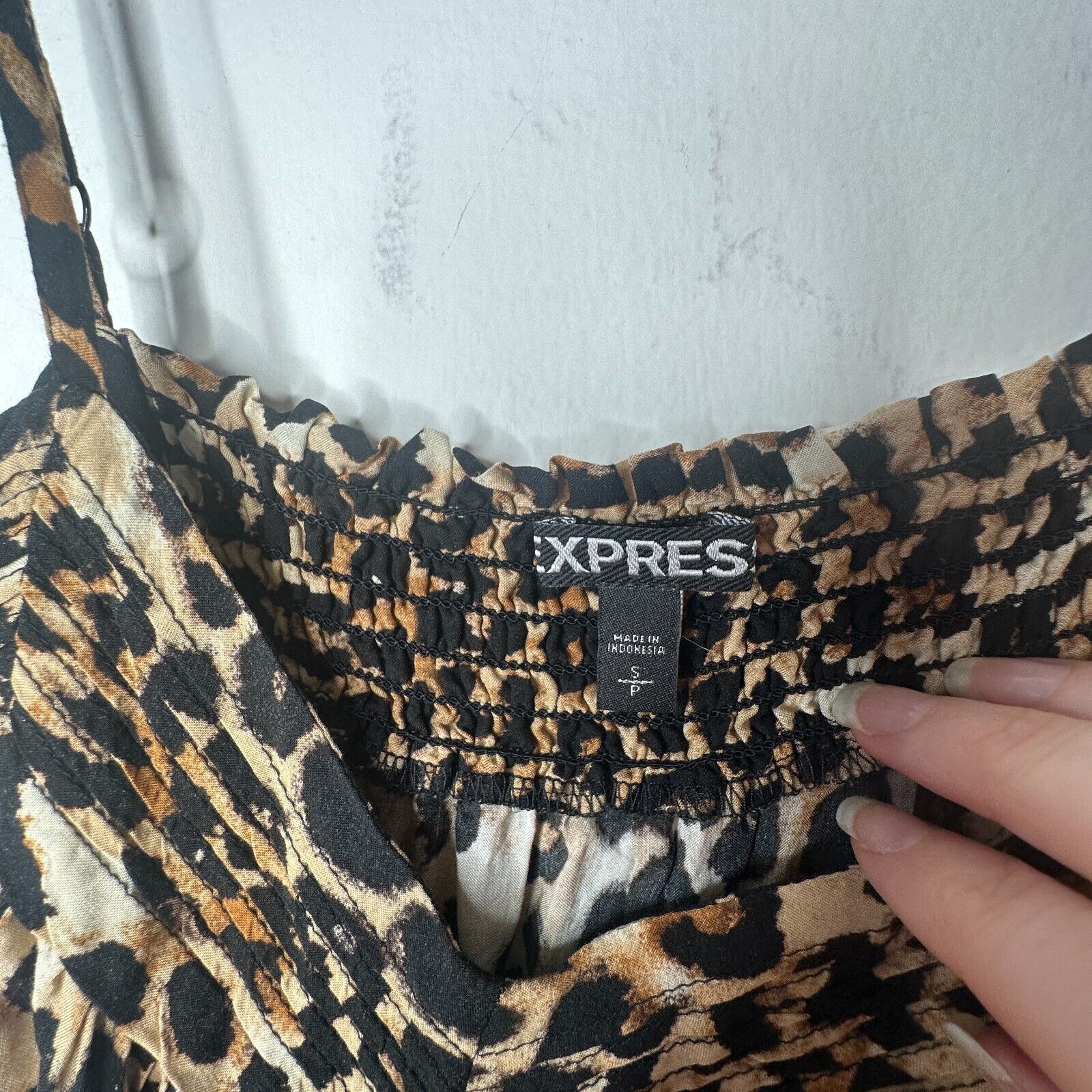 Express Express Cheetah Cami Top Ruched Elastic Waist Hem Small Size S / US 4 / IT 40 - 5 Thumbnail