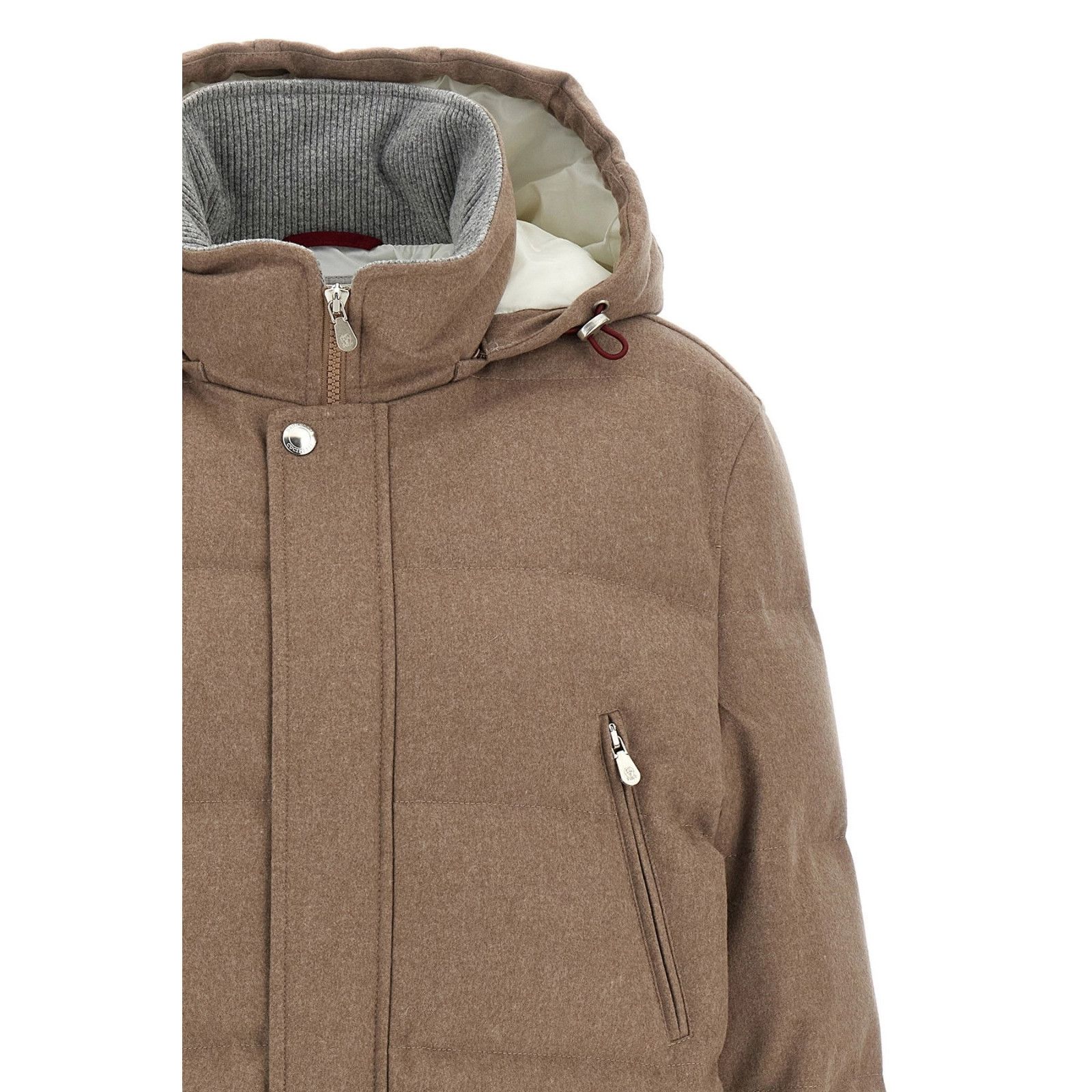 Brunello Cucinelli BRUNELLO CUCINELLI Beige Wool Down Jacket New & Authentic (M Size US XXL / EU 58 / 5 - 4 Thumbnail