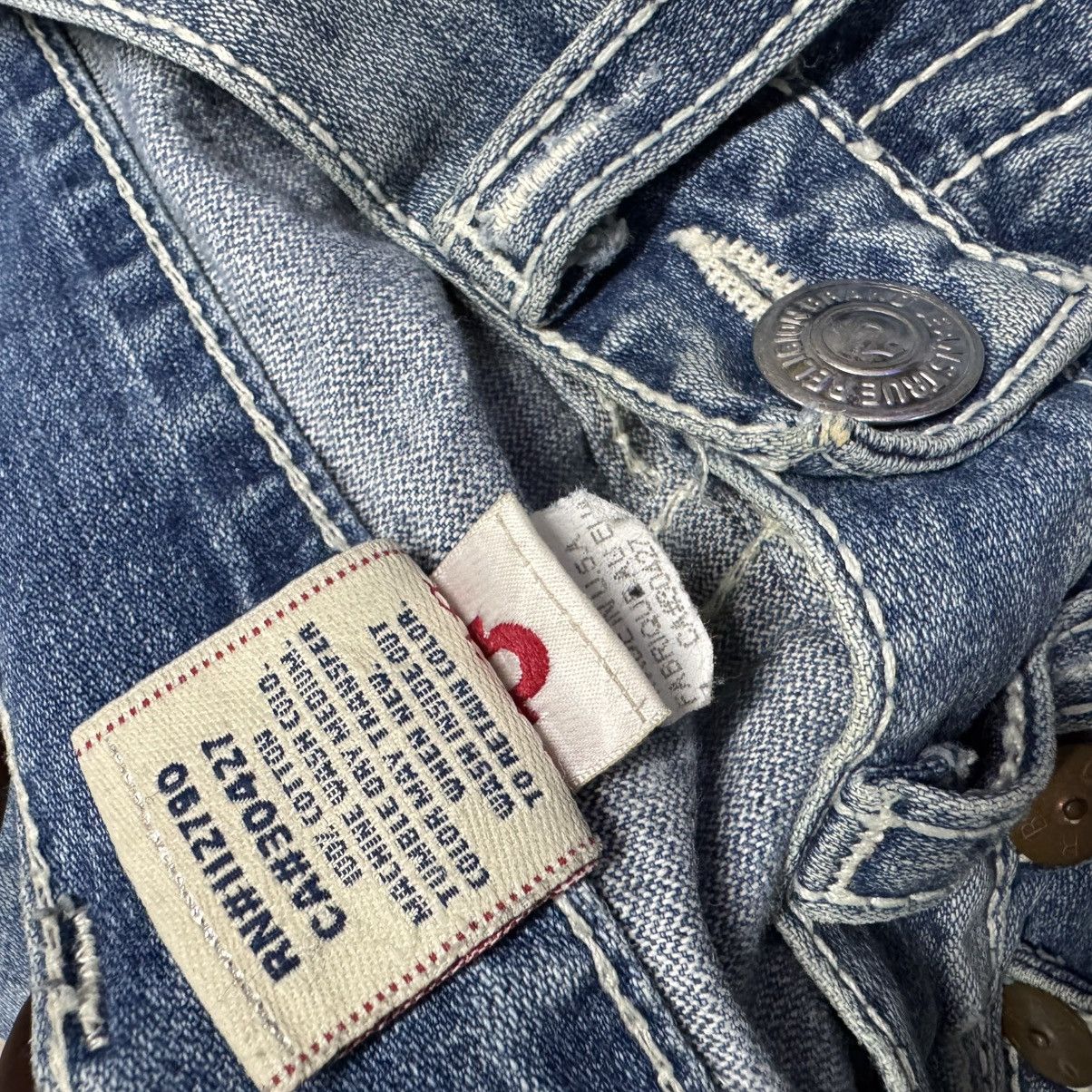 True Religion Vintage True Religion Denim Flare Jeans Distressed Size US 33 - 22 Thumbnail