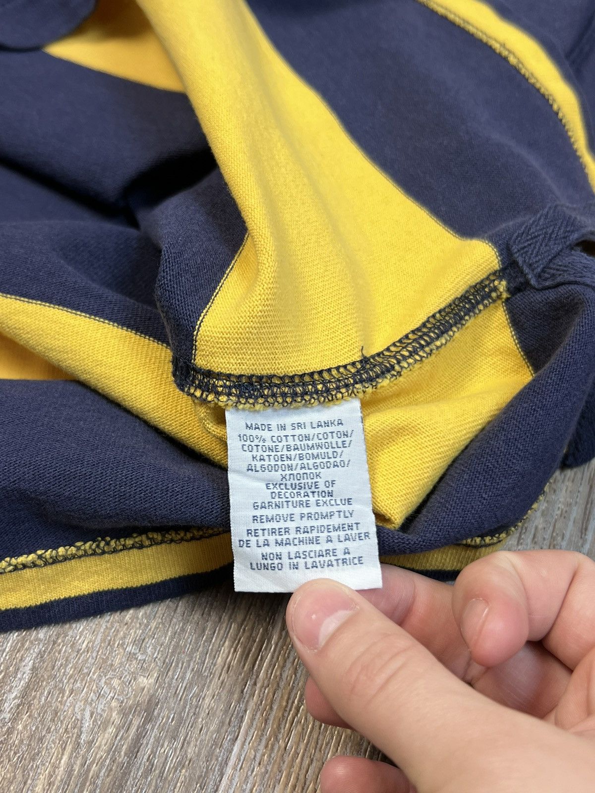 Polo Ralph Lauren × Rugby Ralph Lauren × Vintage Polo Ralph Lauren Yellow Blue Rugby Polo Long Sleeve Shirt Size US S / EU 44-46 / 1 - 13 Thumbnail