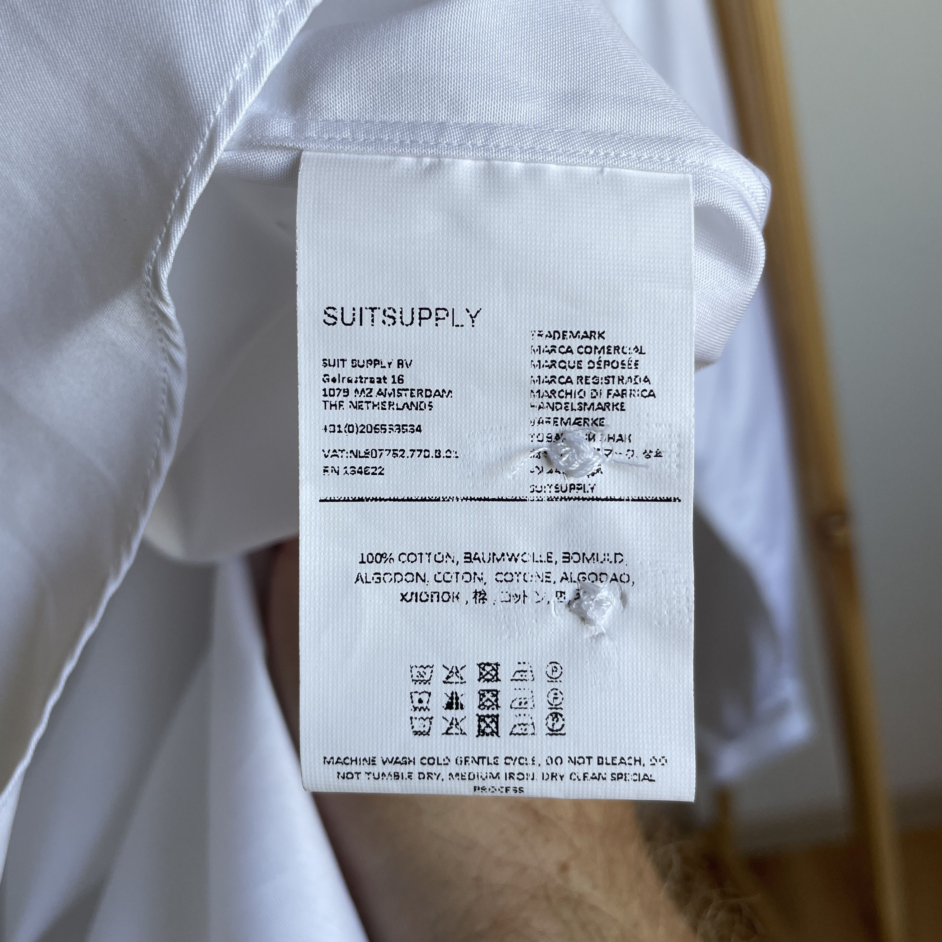 Suitsupply Suitsupply Cufflinks Slim Fit White Dress Shirt Size 46R - 9 Thumbnail