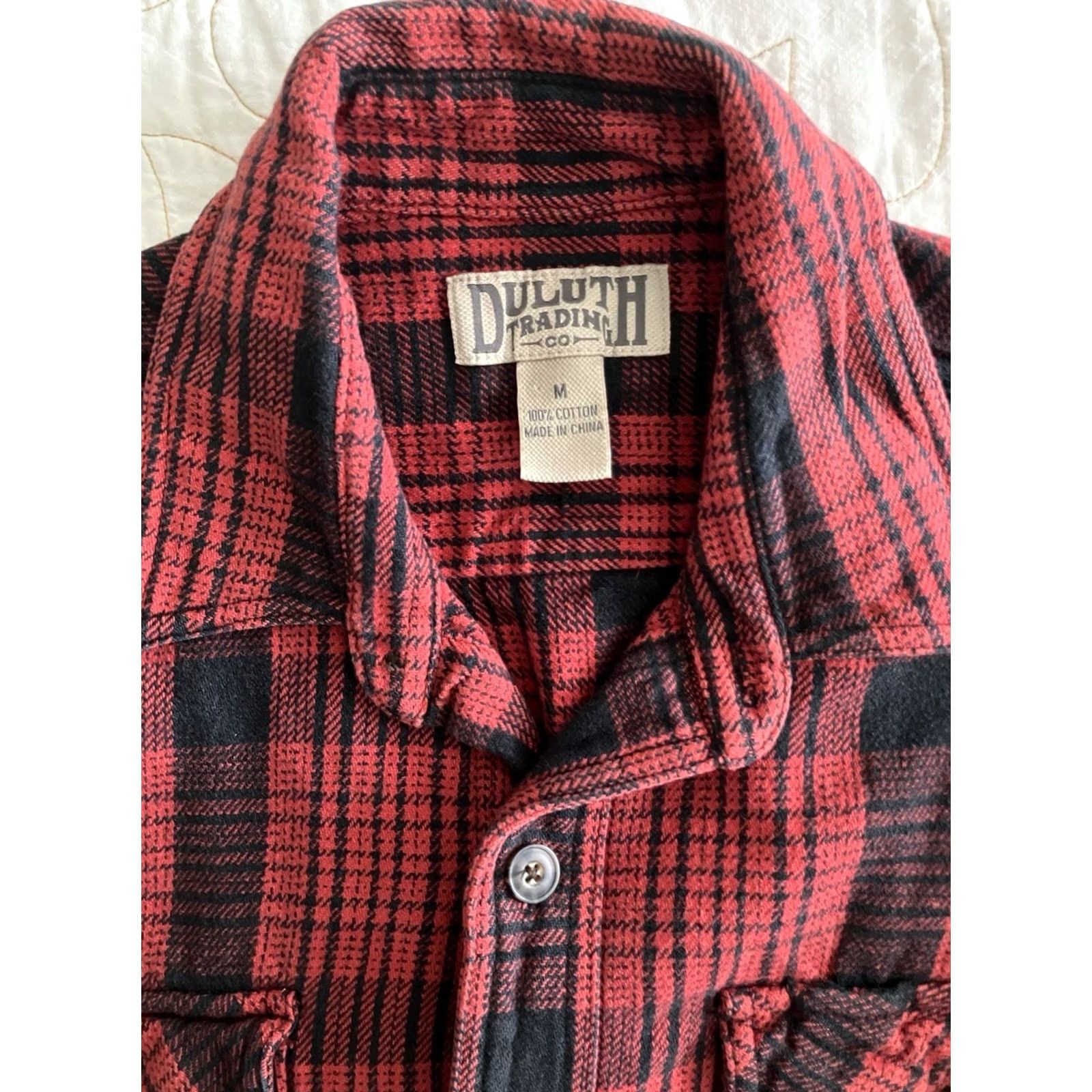 Duluth Trading Company Duluth Button-Down Shirt Men’s Medium Flannel Red Black Plaid Long Sleeve Button-Up Casual Fall Winter Relaxed Cotton Size US M / EU 48-50 / 2 - 4 Thumbnail