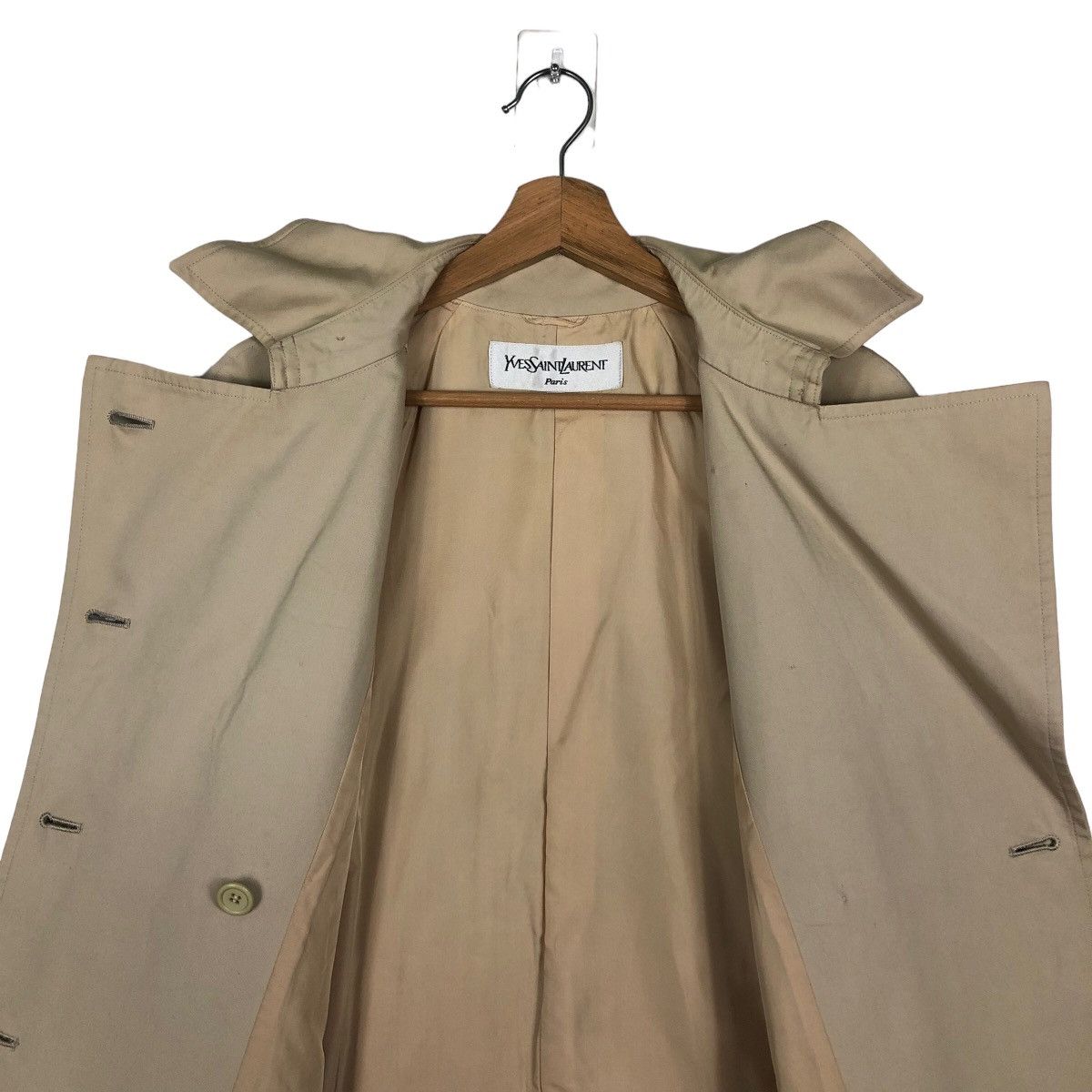 Yves Saint Laurent 🔥Rich Brown - Long Fly Coats Double Breast Bondage Design Size US M / EU 48-50 / 2 - 11 Thumbnail
