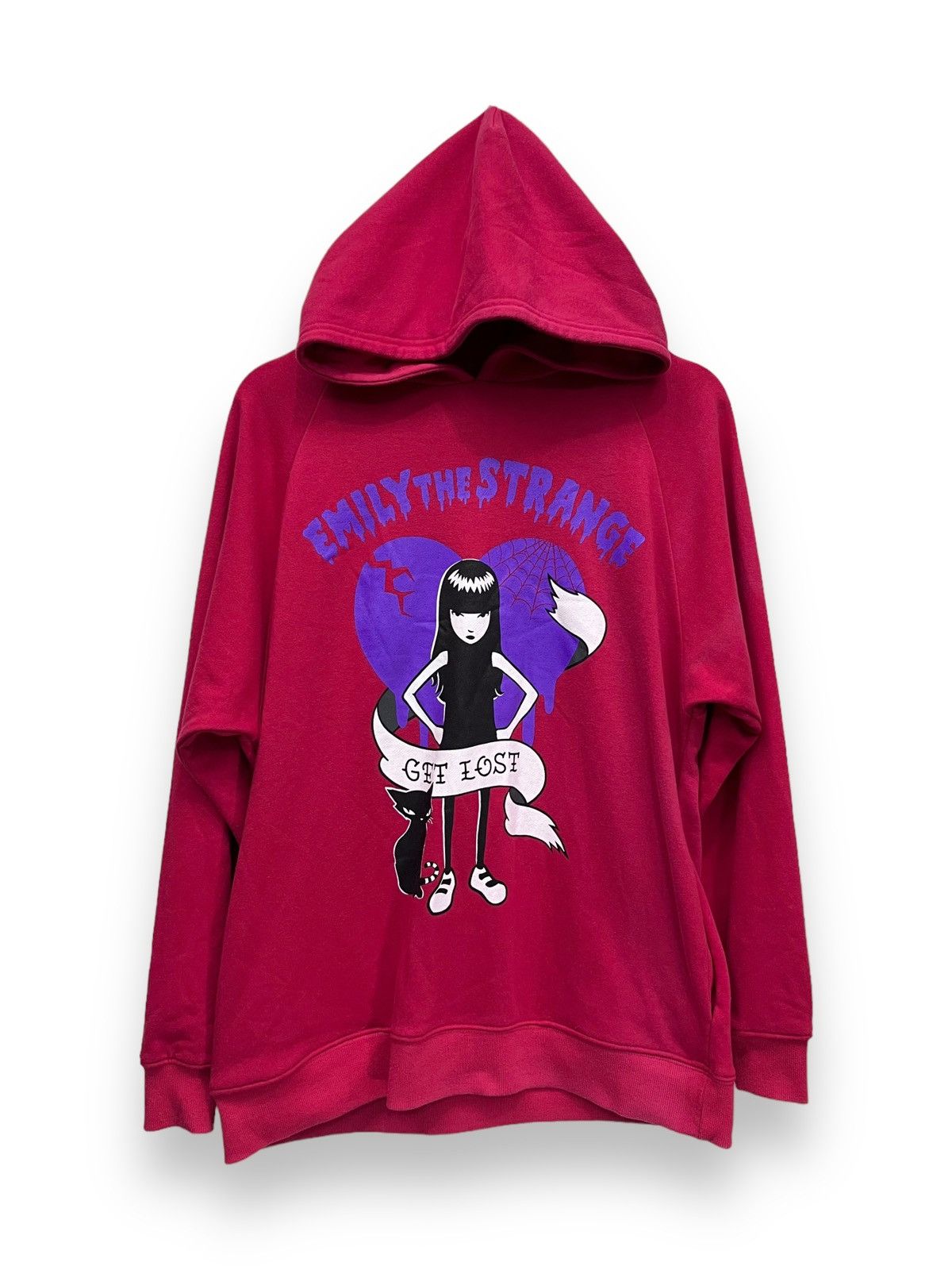 image of Anima x Movie Emily The Strange X Listen Flavor Japan Cotton Hoodie in Red, Men's (Size Medium)