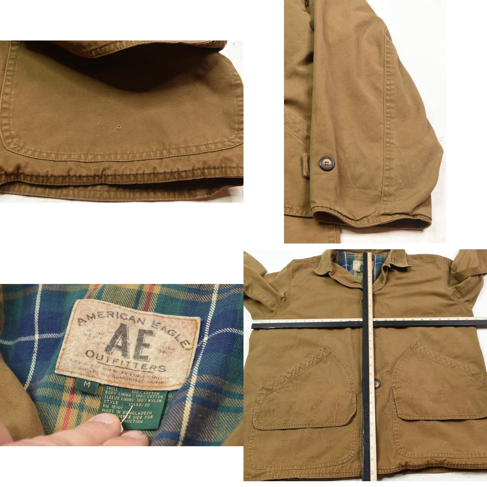 American Eagle Outfitters Vintage American Eagle Barn Coat Mens Medium Brown Flannel Lined Cotton Y2K Size US M / EU 48-50 / 2 - 8 Thumbnail