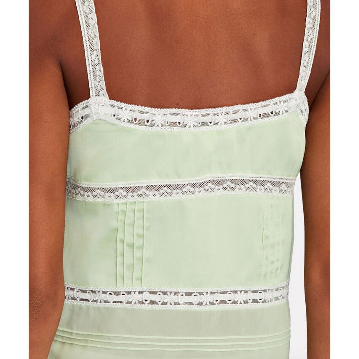 LoveShackFancy Sunny Lace Trimmed Pintucked Camisole light green XL Size L / US 10 / IT 46 - 4 Thumbnail