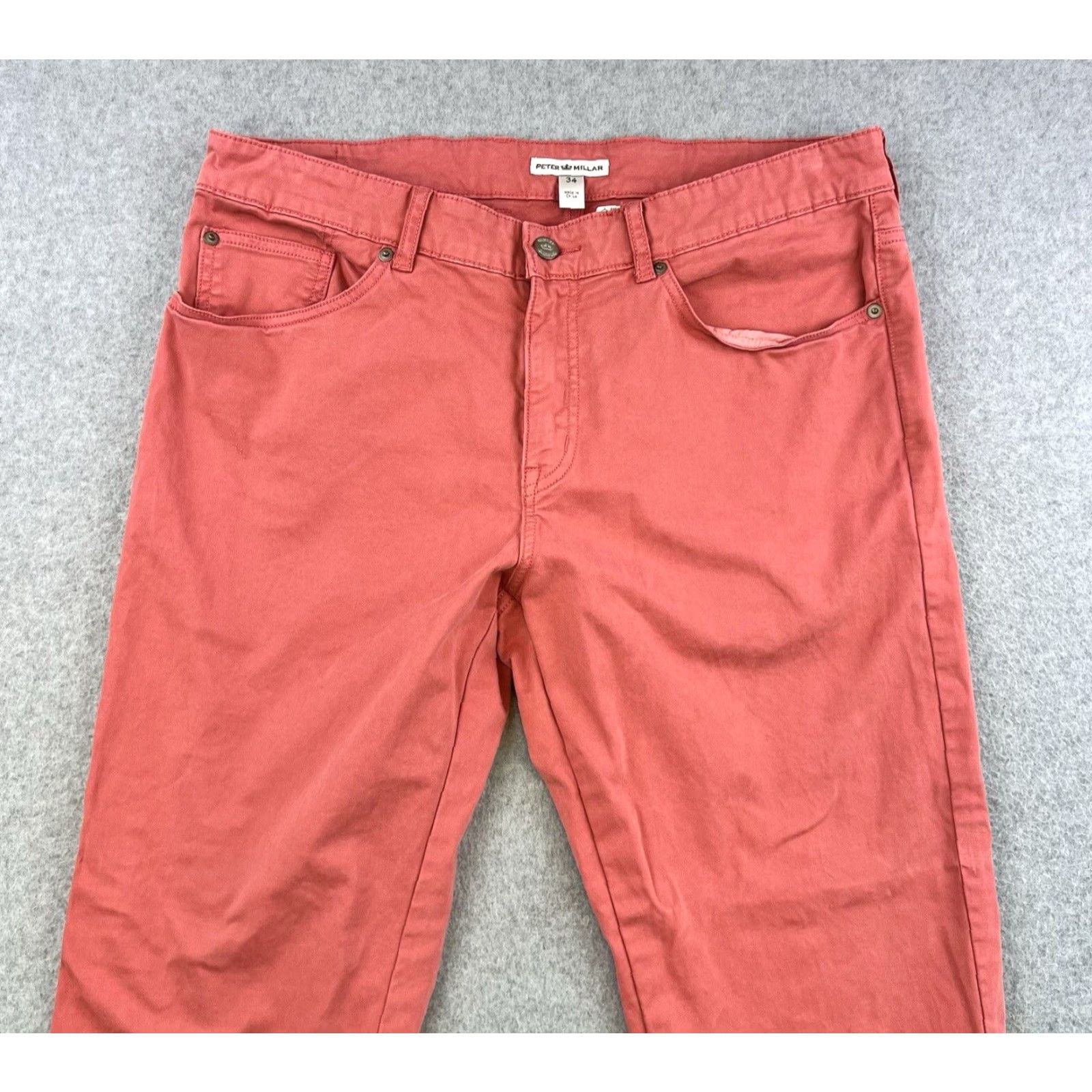 Peter Millar Peter Millar Pants Mens 34 Pink Chino Tapered Casual Pockets Preppy Adult Size US 34 / EU 50 - 4 Thumbnail