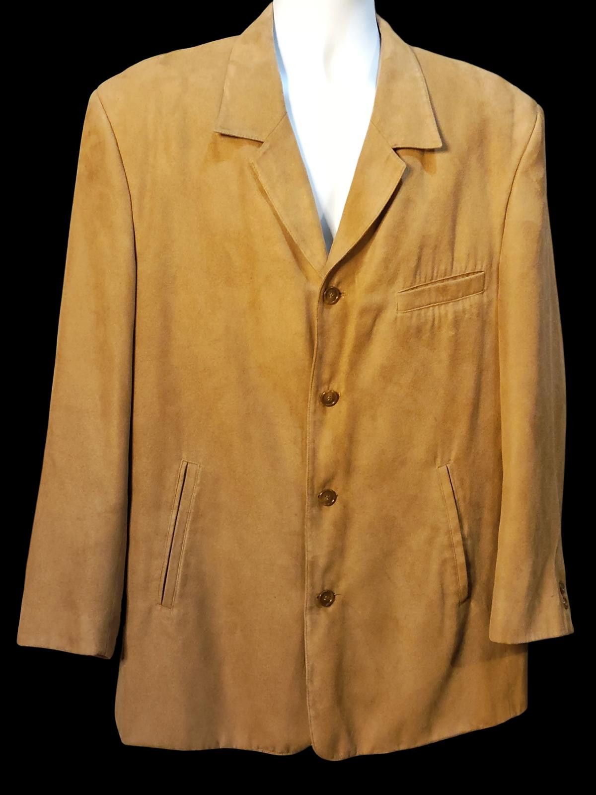 Other Vintage Vanetti Hand-Tailored Beige Suede Blazer Size 44R - 3 Thumbnail