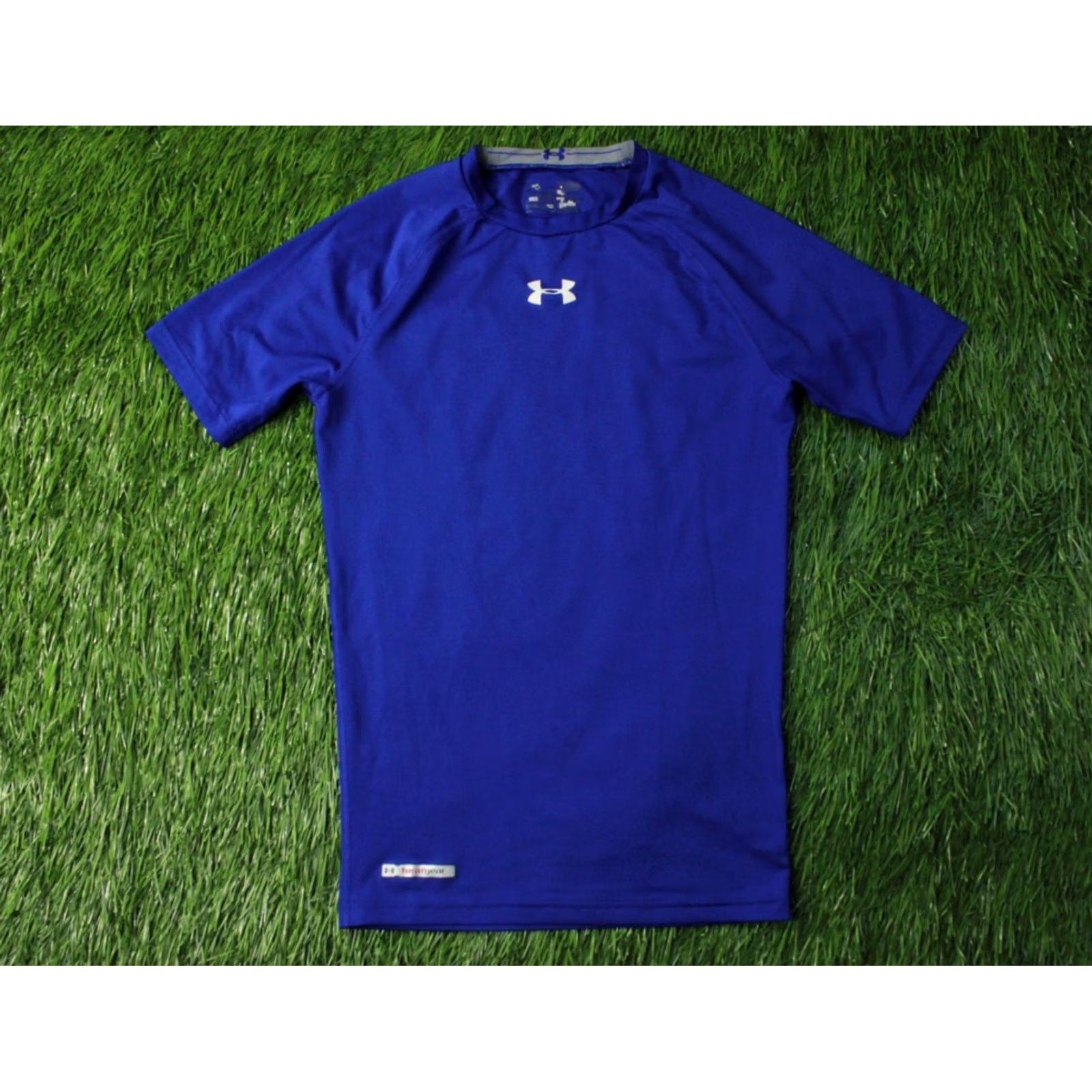 Under Armour Under Armour HeatGear Original 2013 Training Compression Shirt Jersey M Men Blue and Gray Short Sleeve Crew Neck 64 cm 40 cm Length Pit to Pit Size US M / EU 48-50 / 2 - 2 Thumbnail