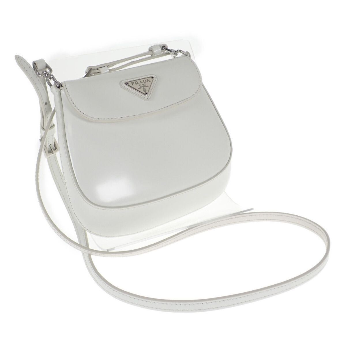 Prada Prada Cleo Mini Bag Shoulder Bag White Silver Metal