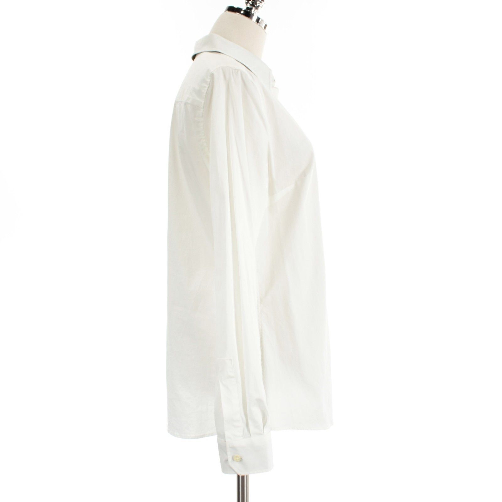 Barbour Barbour White Cotton Blend Long Sleeve Blouse Size 10 US Size L / US 10 / IT 46 - 4 Thumbnail