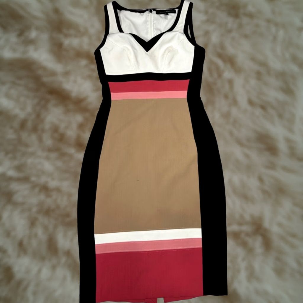 White House Black Market White House Black Market Sheath Tank Dress Sz 00 Black Multicolor Knee Length Tank Dress Womens 00 Flaws Stains Shoes Ships Today Size XXS / US 00 / IT 34 - 1 Thumbnail