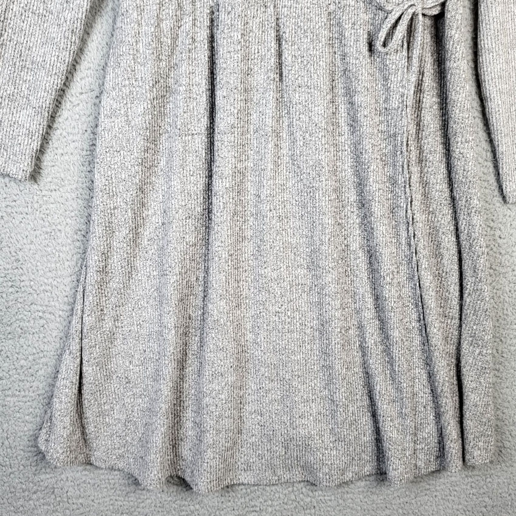 Old Navy Old Navy Dress Ribbed V-Neck Wrap Long Sleeve 1X Gray Solid Women’s Short Above the Knee New Size XL / US 12-14 / IT 48-50 - 3 Thumbnail