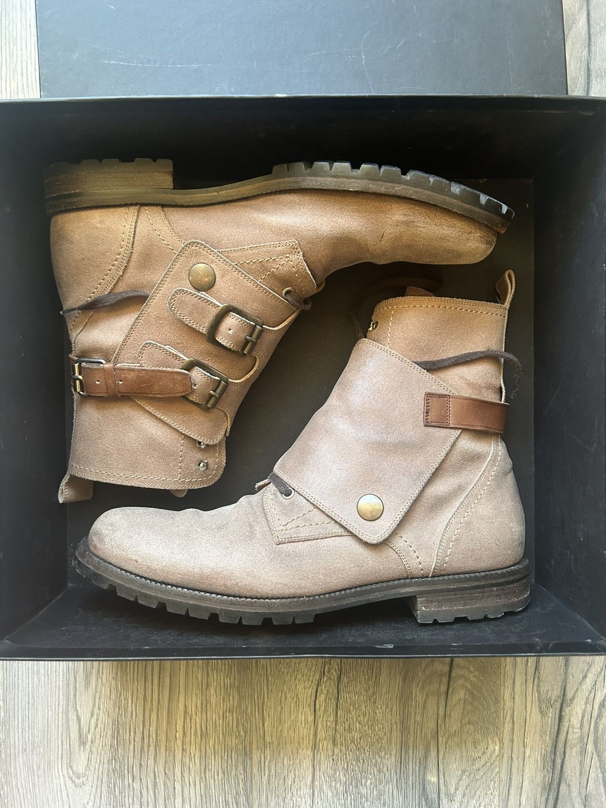 Dolce & Gabbana Dolce & Gabbana Buckled Suede Combat Boots Size US 8 / EU 41 - 2 Thumbnail