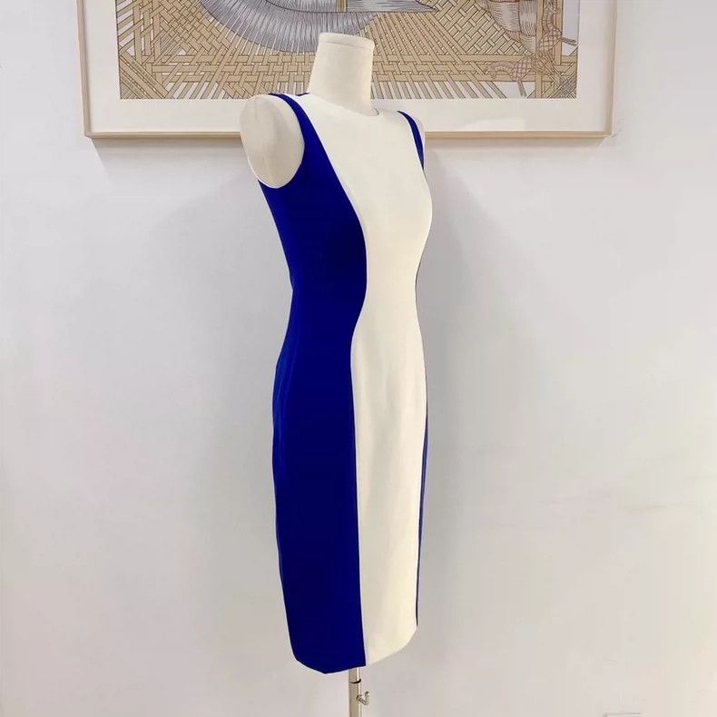 Dior Dior Blue and white stitching dress Size XXS / US 00 / IT 34 - 3 Thumbnail