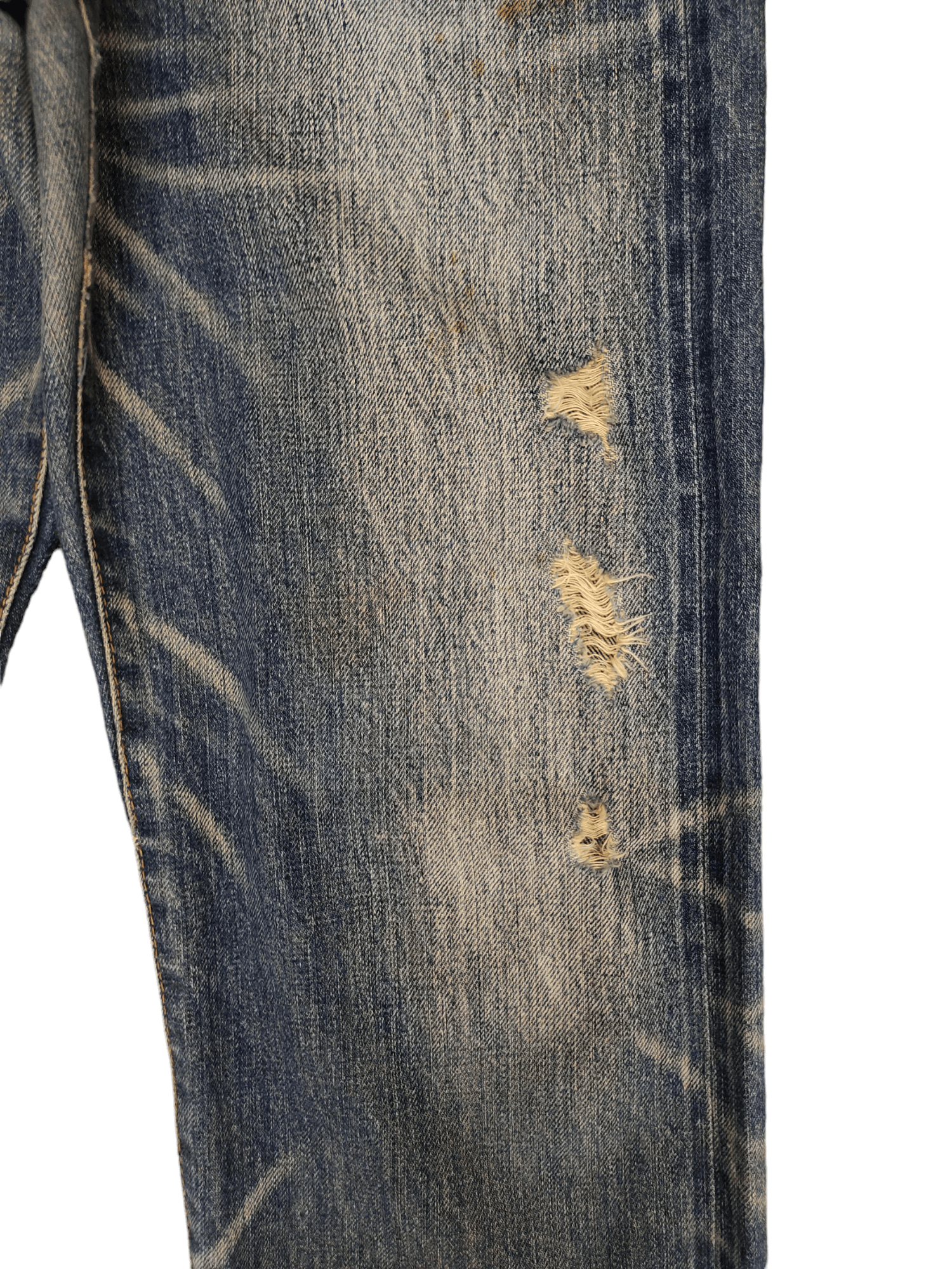 GOA Vintage GOA Clawmark Distress Selvedge Denim Jeans Size US 32 / EU 48 - 7 Thumbnail