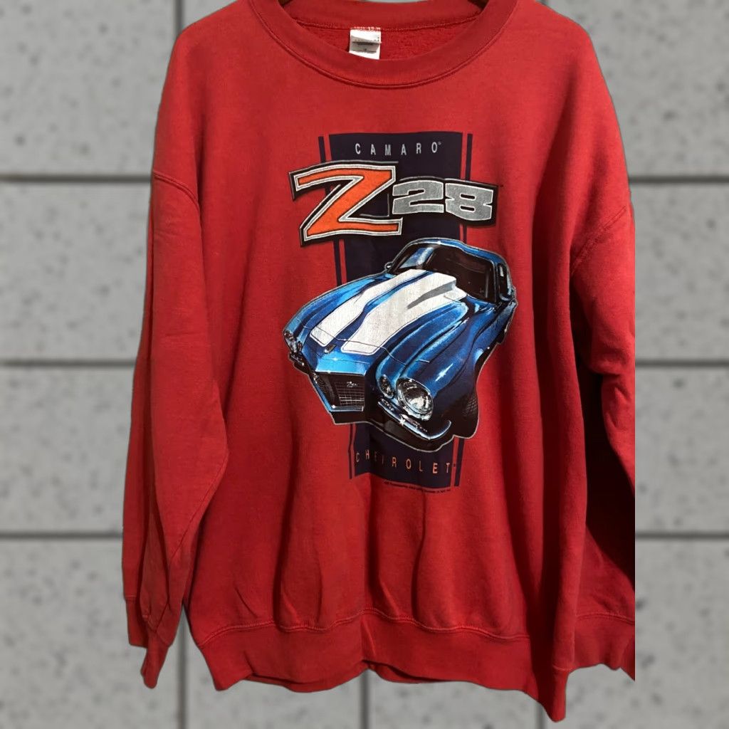 Gildan VINTAGE Gildan Z28 Camaro Chevy red XL Long Sleeve Shirt Men's Long Sleeve Pullover Sweatshirt Beach Activewear Mens Red XL Size US XL / EU 56 / 4 - 1 Thumbnail