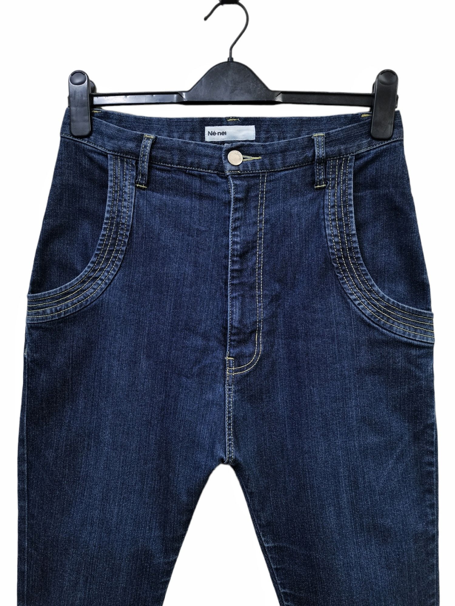 Issey Miyake × Ne-Net NE-NET ISSEY MIYAKE DROP CROTCH JEANS EMBROIDERY DESIGN RARE Size US 29 - 13 Thumbnail