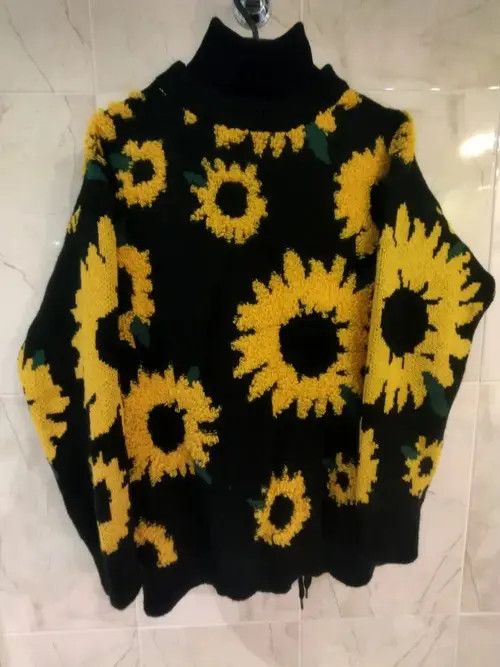 Japanese Brand Spring Flocking Floral Sweater Size US L / EU 52-54 / 3 - 2 Thumbnail