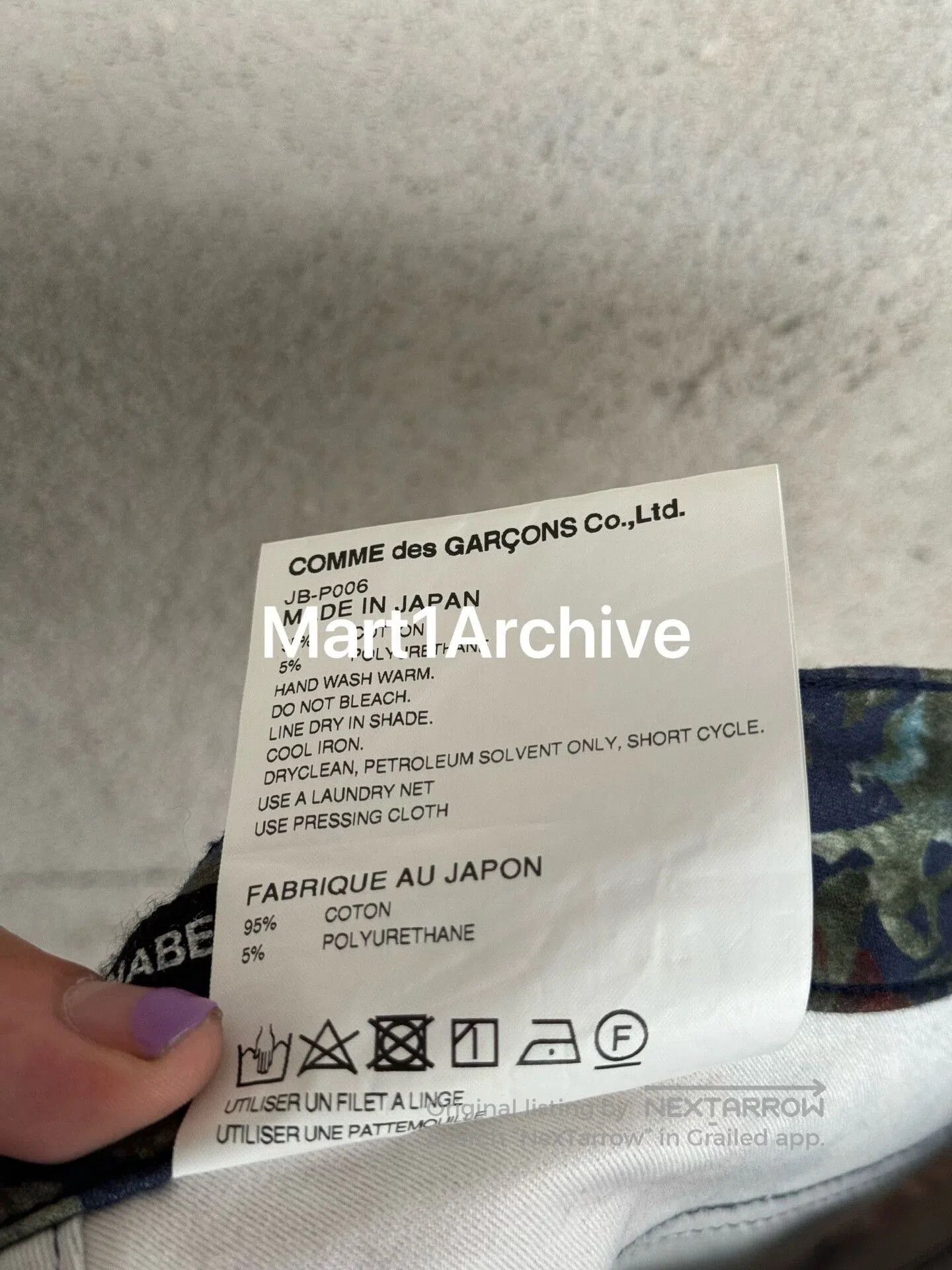 Junya Watanabe Junya Watanabe Straight-Leg Floral Pants. Size 39" - 8 Thumbnail