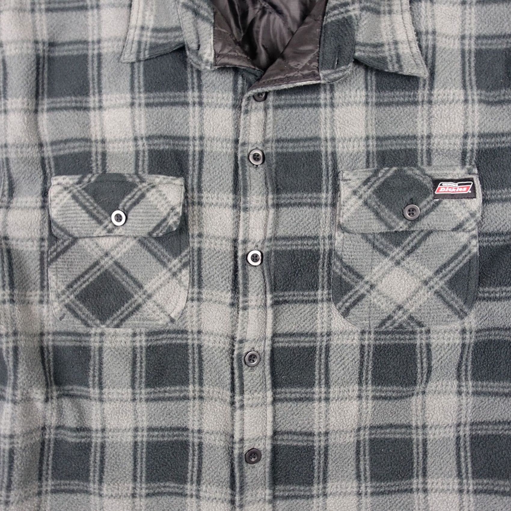 Dickies Dickies Jacket Mens XL Black Shacket Flannel Padded Quilt Work Shacket Shirt Jacket 90s Vintage Dickies Size US XL / EU 56 / 4 - 2 Thumbnail