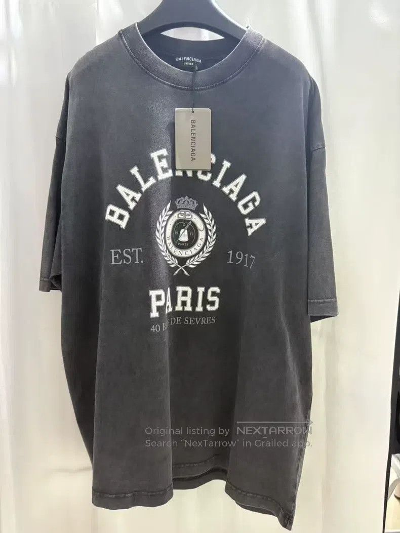 Balenciaga Balenciaga Water-washed black crackled wheat short-sleeve, Size US L / EU 52-54 / 3 - 1 Thumbnail