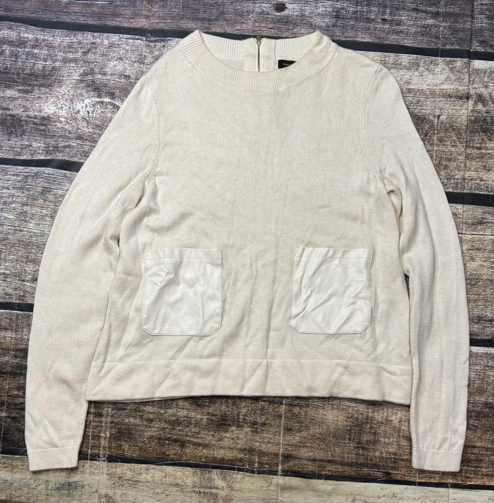 Banana Republic Banana Republic Sweater Womens S Merino Wool Vegan Leather Size S / US 4 / IT 40 - 1 Thumbnail