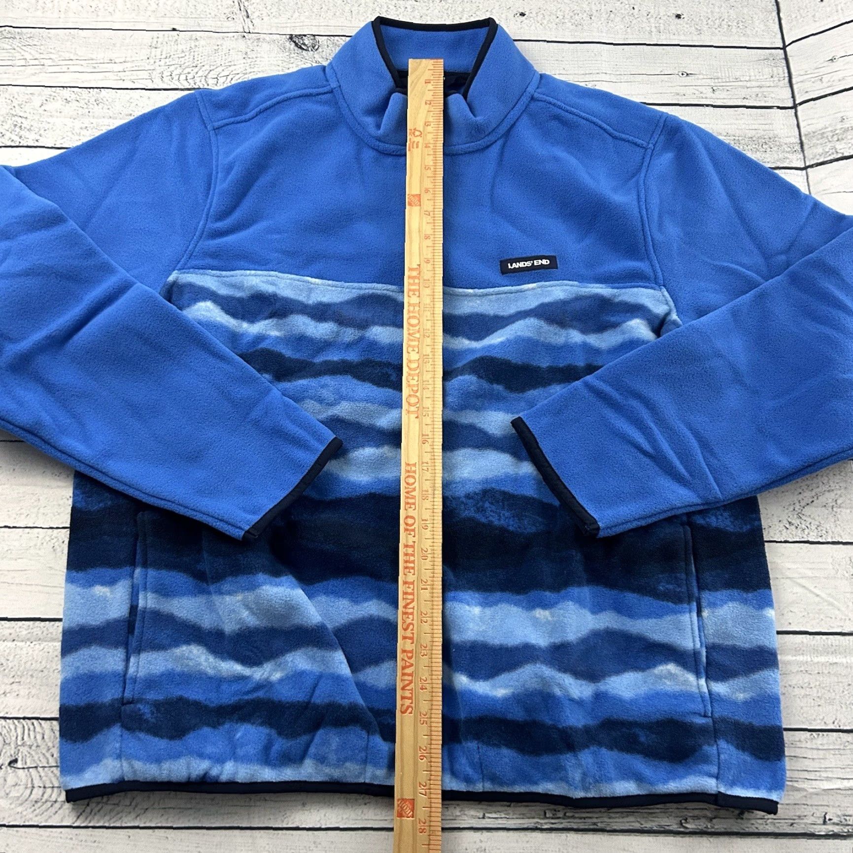 Lands' End Lands' End Pullover Jacket Mens Large Blue Snap Fleece Button 42-44 Shirt Size US L / EU 52-54 / 3 - 4 Thumbnail