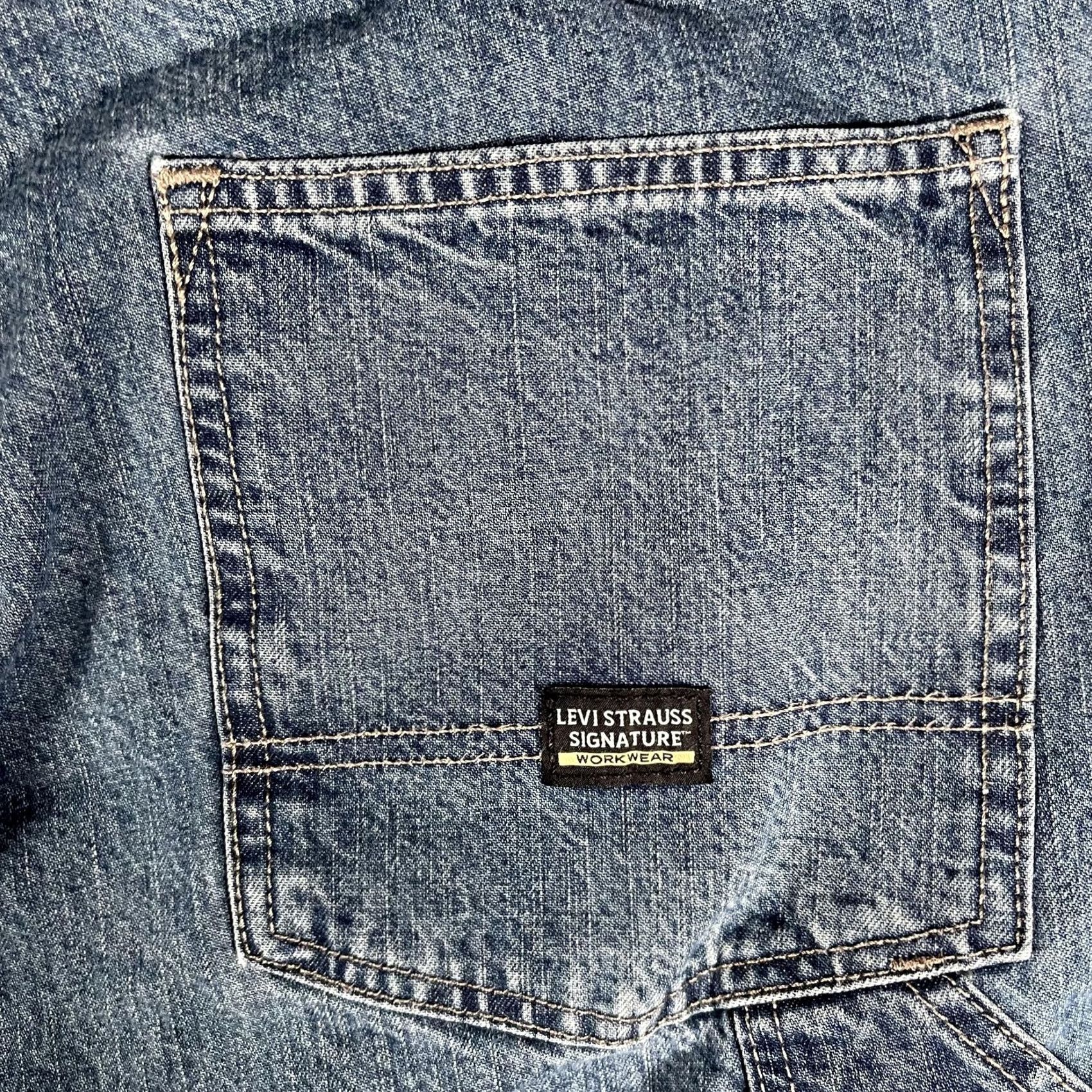 Vintage Levi Strauss Signature Jeans Carpenter Workwear Mens 48x30 Blue Relaxed Fit Jeans Big & Tall CW-3924 Regular Size US 32 / EU 48 - 6 Thumbnail