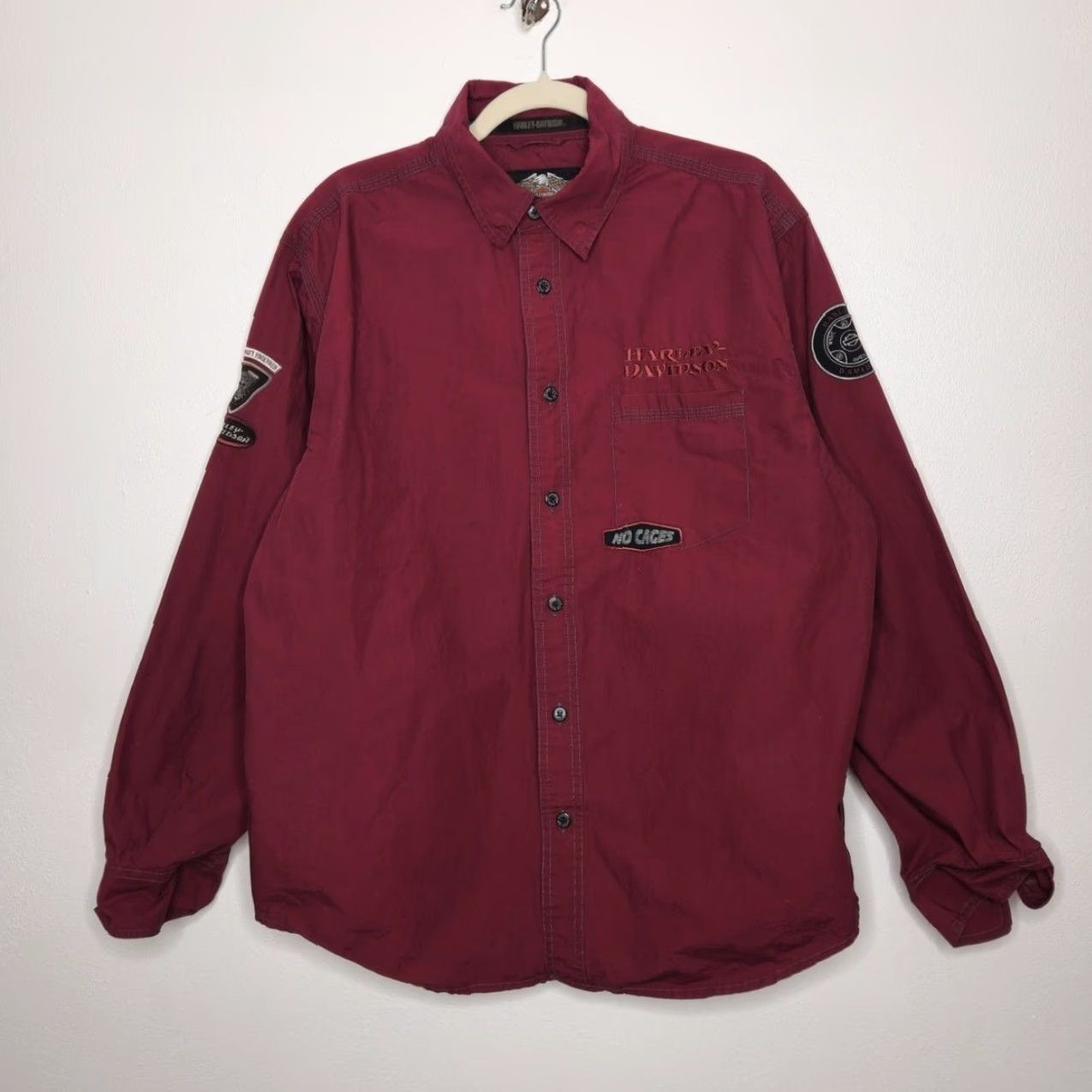 Harley Davidson VINTAGE Harley Davidson Shirt Mens Large Long Sleeve Red HD Biker Size US L / EU 52-54 / 3 - 2 Thumbnail