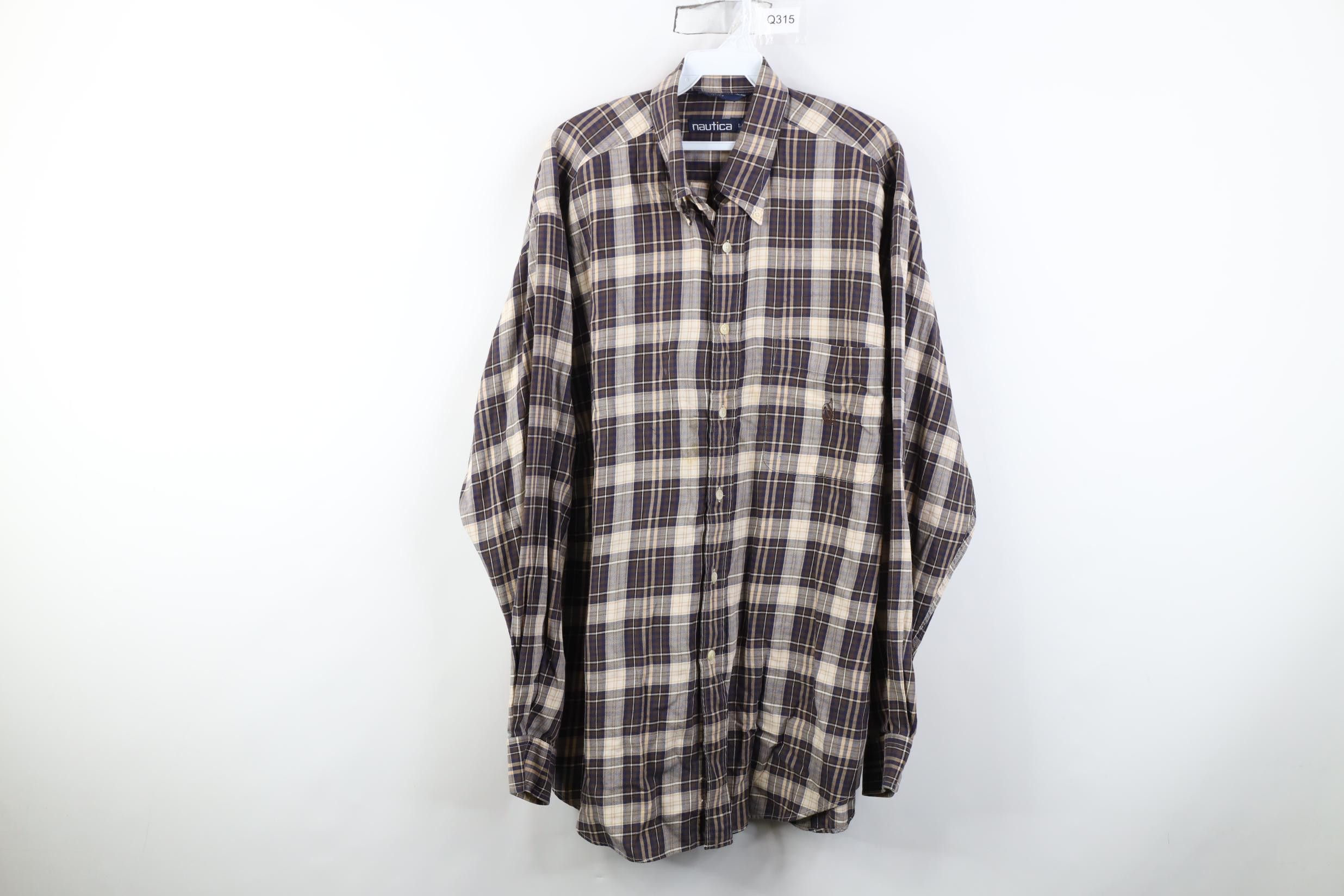 Nautica Vintage 90s Nautica Flannel Collared Button Down Shirt Plaid Size US L / EU 52-54 / 3 - 1 Thumbnail