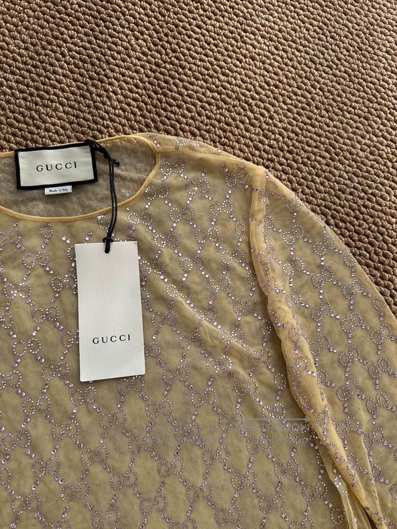 Gucci Gucci Double G crystal tulle round neck long sleeves Size XXS / US 00 / IT 34 - 5 Thumbnail