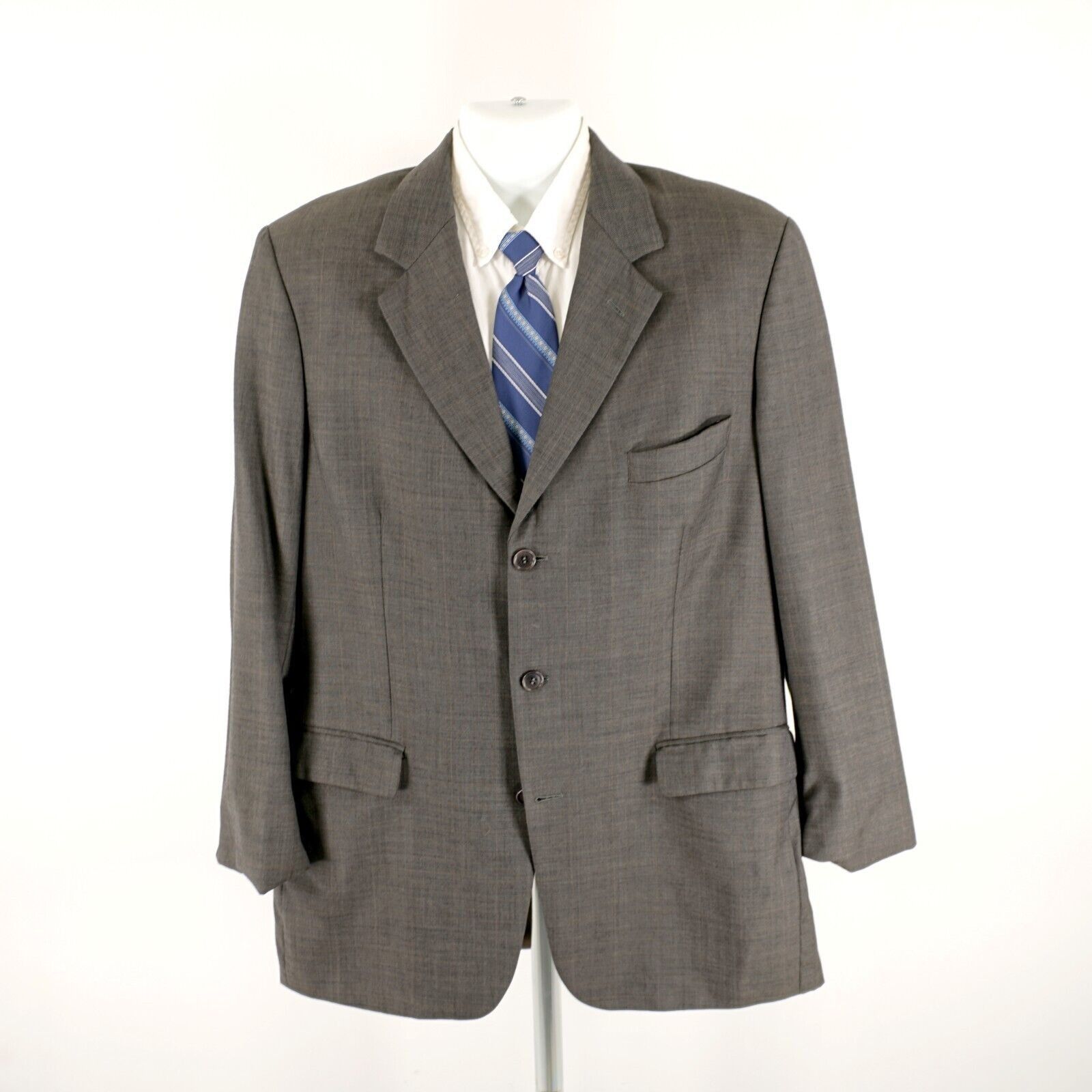 Brooks Brothers Brooks Brothers Gray Wool Sharksking W/ Brown Windowpane 3 B Size 44L - 5 Thumbnail