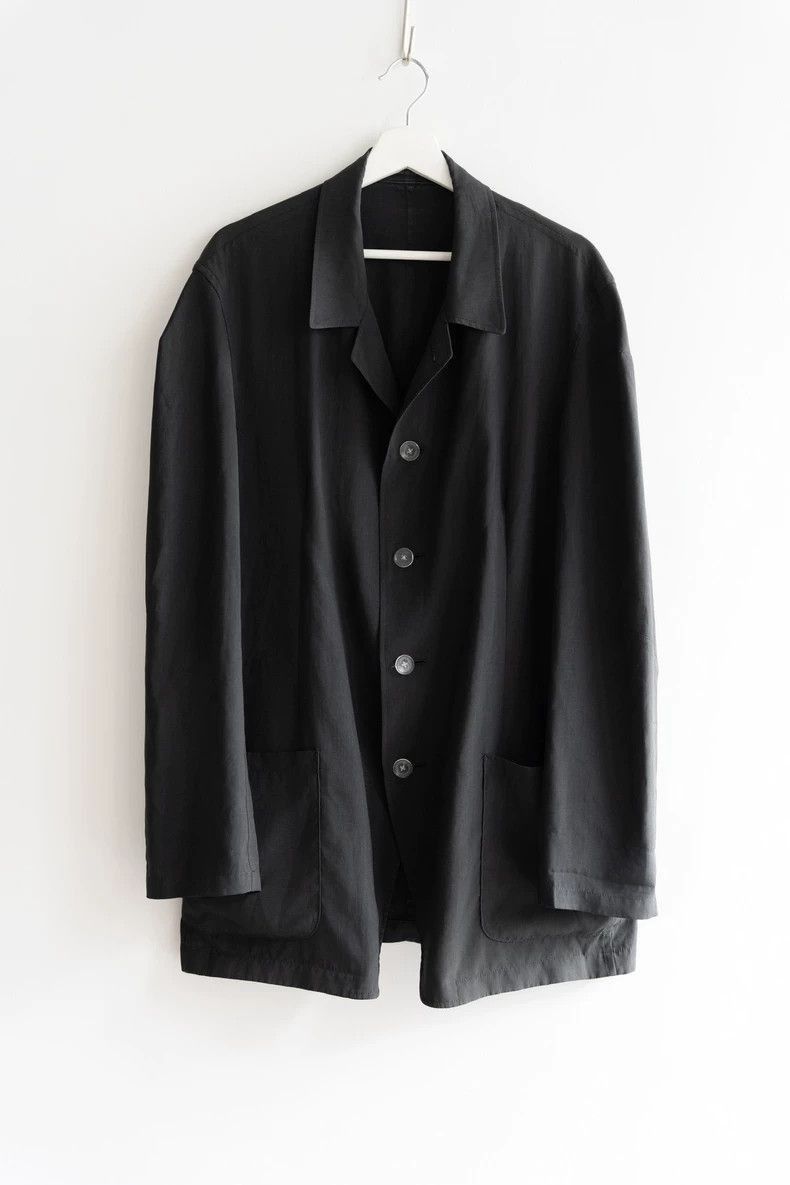 Yohji Yamamoto Yohji Yamamoto Yohji Yamamoto Black Acetate Jacket for Men Size US M / EU 48-50 / 2 - 1 Thumbnail