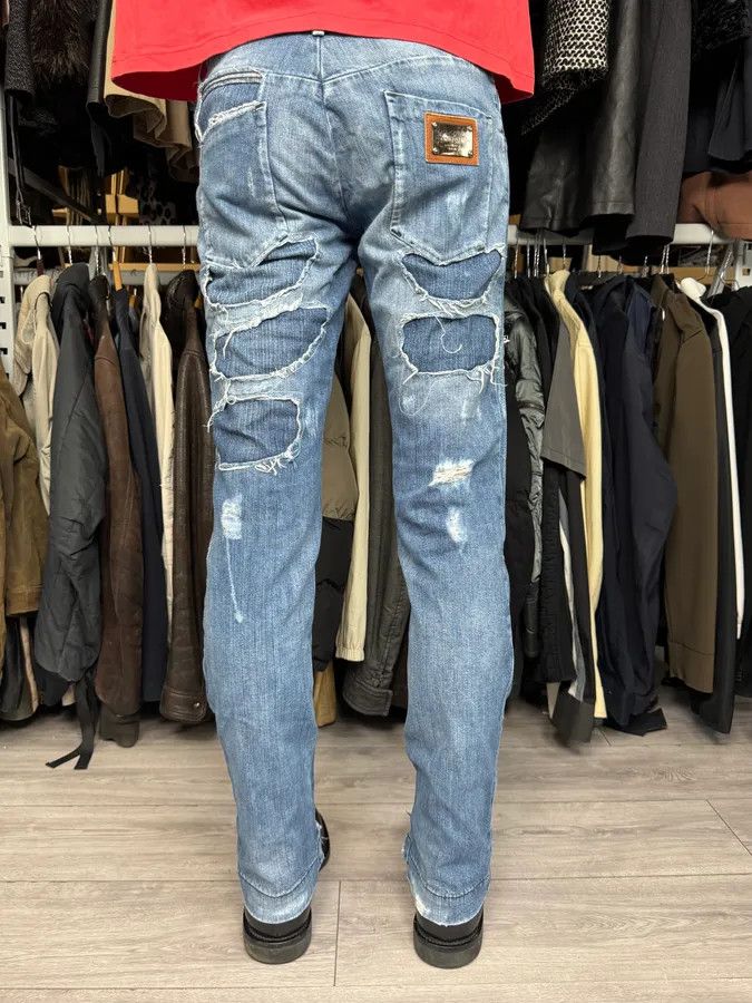 Dolce & Gabbana 2000s Dolce & Gabbana Blue Destroyed Denim Jeans Size US 30 / EU 46 - 5 Thumbnail