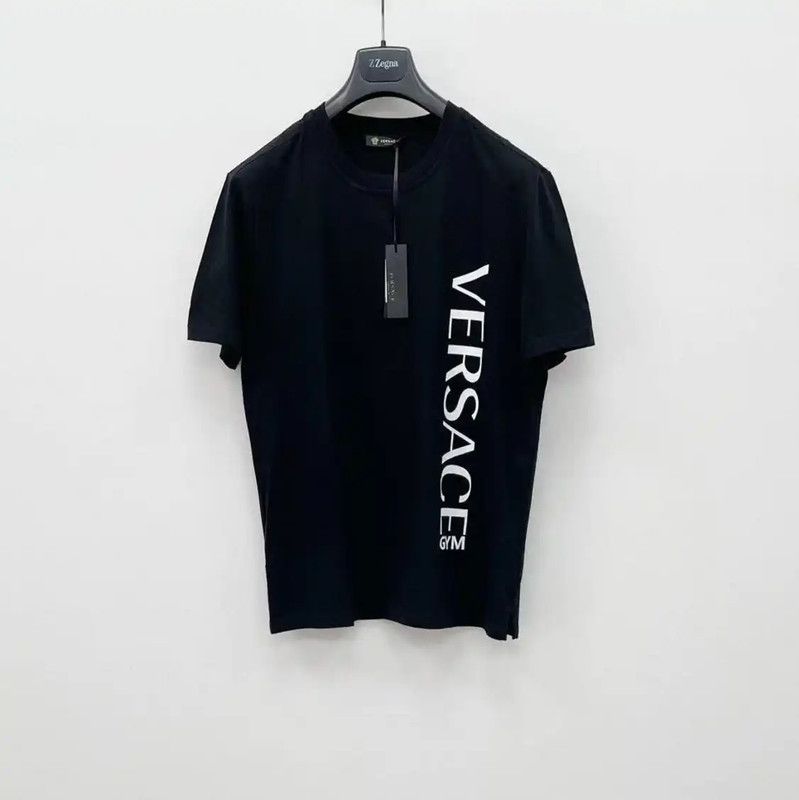 Versace Versace Black Cotton Print Short Sleeve T-Shirt 0089 Size US S / EU 44-46 / 1 - 1 Thumbnail