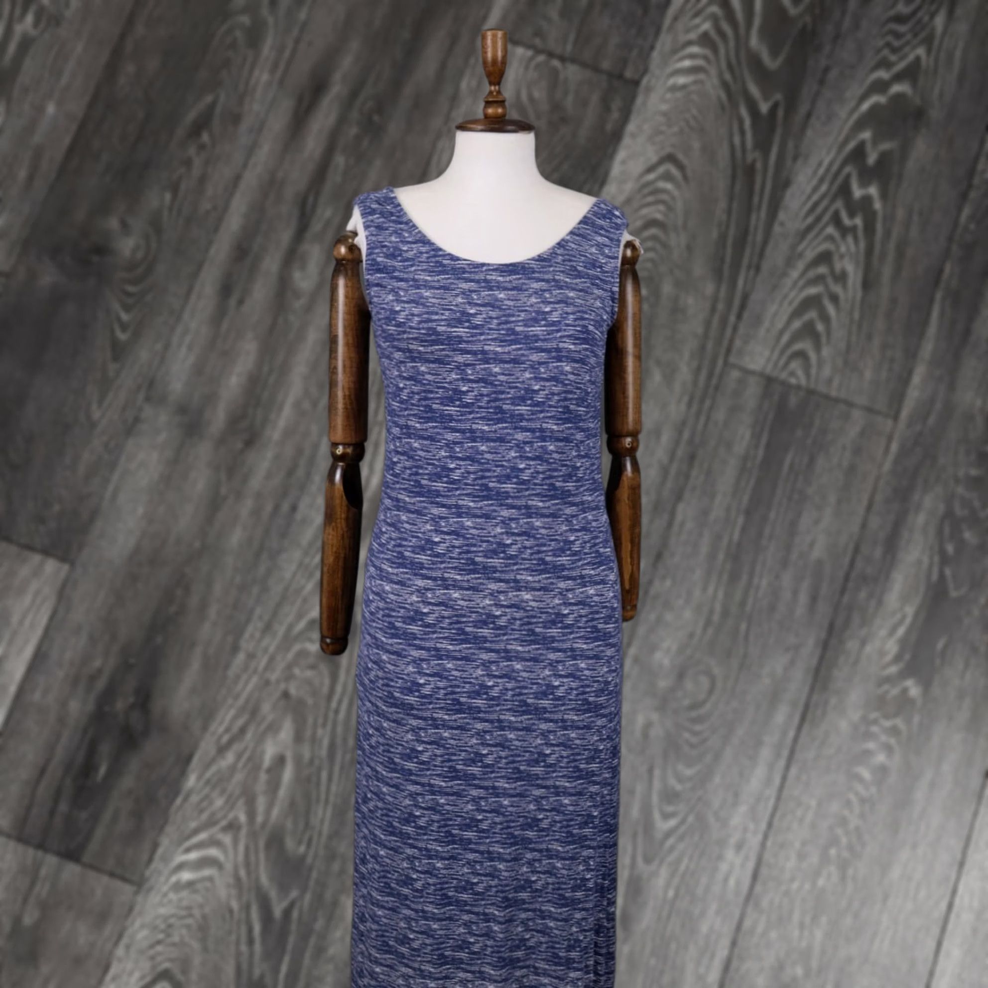 Elisa Cavaletti Sono Italiana Blue Printed Bodycon Sleeveless Long Dress L Womens Color Blue Size L