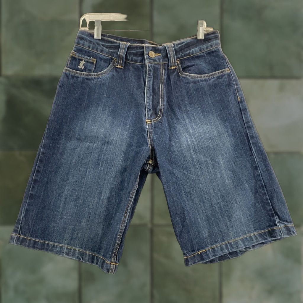 Disney Disney Store Mens Shorts, 30, Blue, Dark Wash, Mickey Mouse Embroidery, Denim Bermuda Size US 30 / EU 46 - 1 Thumbnail