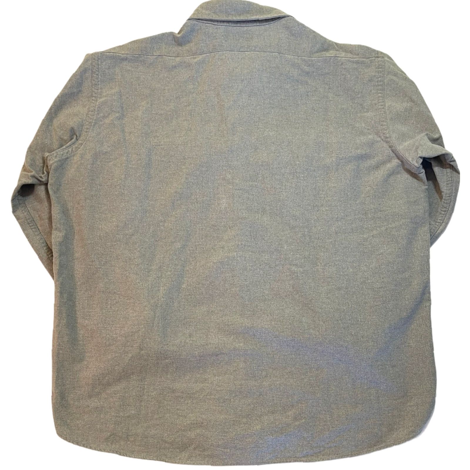 Vintage VINTAGE LL Bean Chamois Cloth Shirt Mens Button-Up 17.5 Gray 48 Chest USA Fall Winter Long Sleeve Mens 100% Cotton Size US XL / EU 56 / 4 - 4 Thumbnail