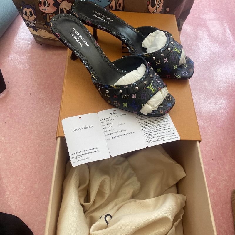 Louis Vuitton Takashi Murakami x Louis Vuitton Black Sandals Size US 6 / IT 36 - 6 Thumbnail