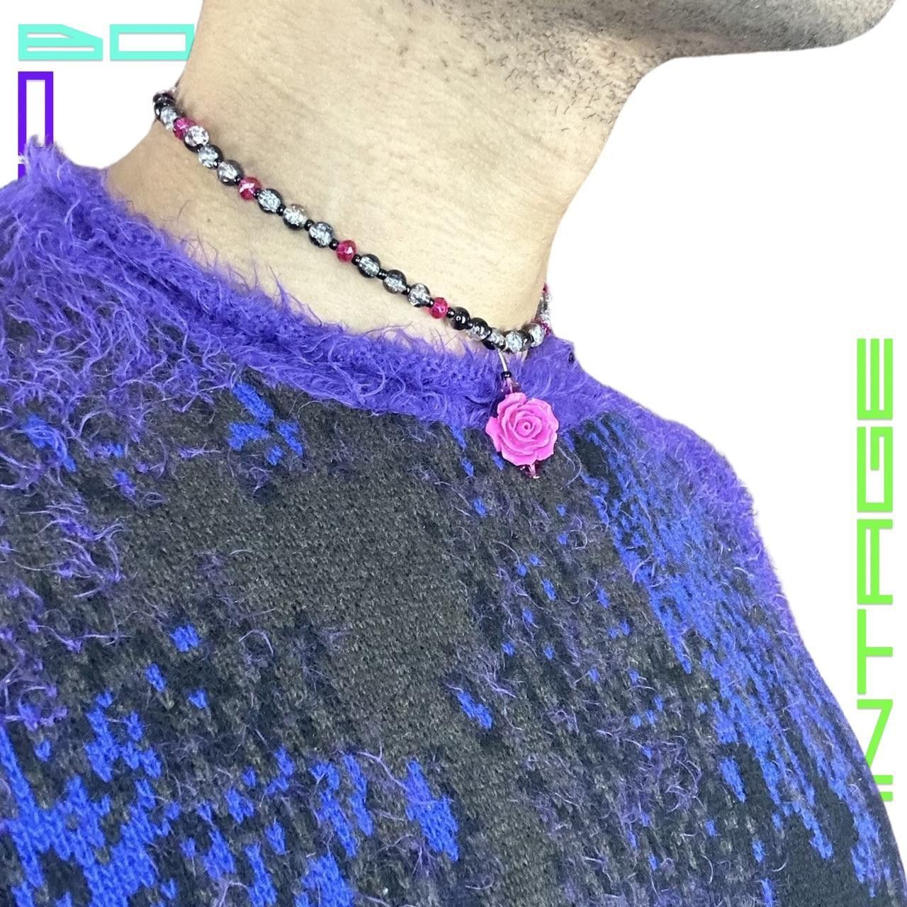 Jewelry Vintage Pink + Black Rose Beaded Choker Necklace Size ONE SIZE - 4 Thumbnail