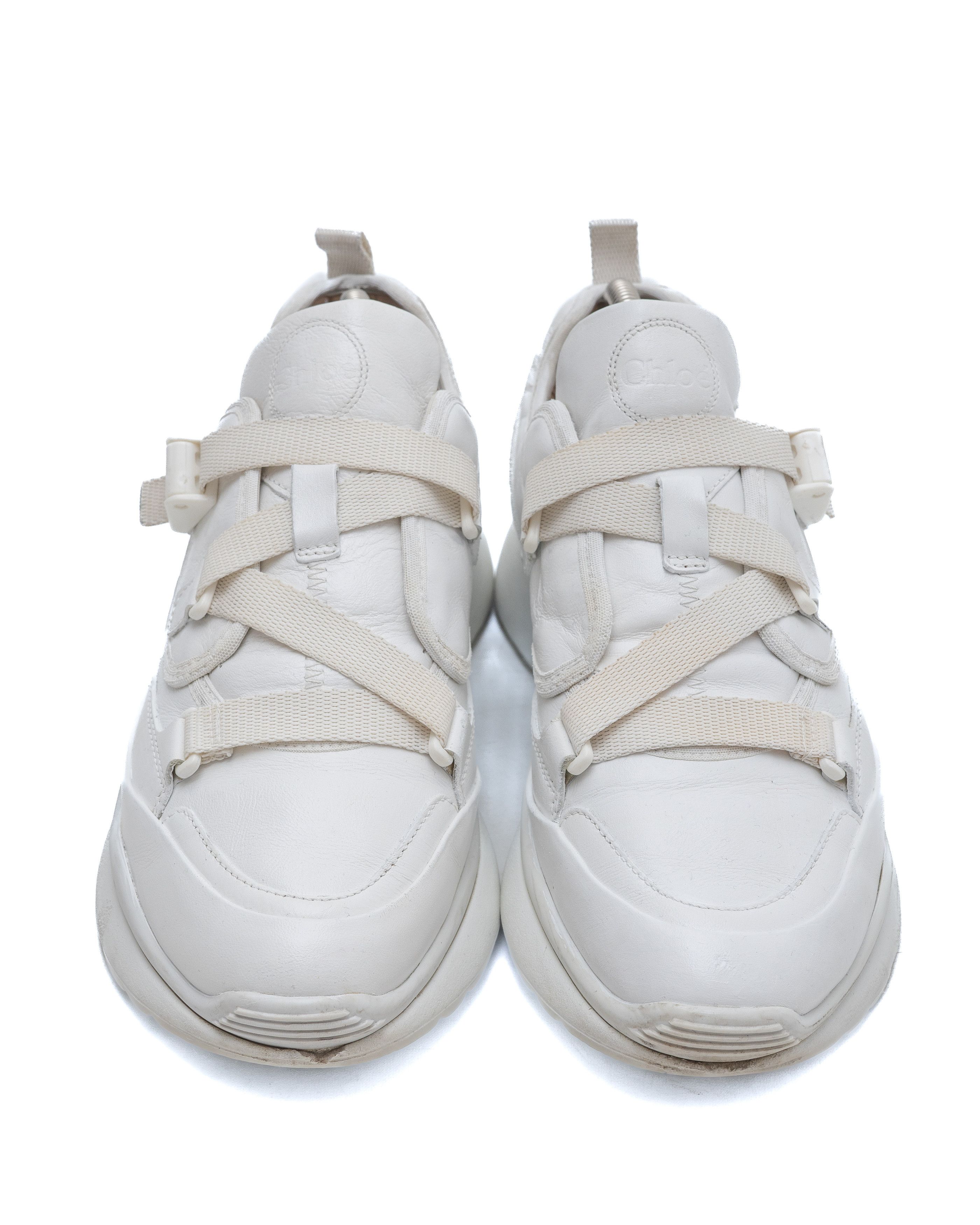Chloe CHLOÉ Sonnie White Leather Sneakers Size US 10.5 / IT 40.5 - 4 Thumbnail
