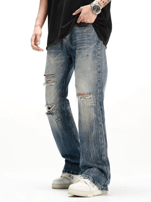 Japanese Brand × Jean American high street cool ripped jeans for men Size US 32 / EU 48 - 4 Thumbnail