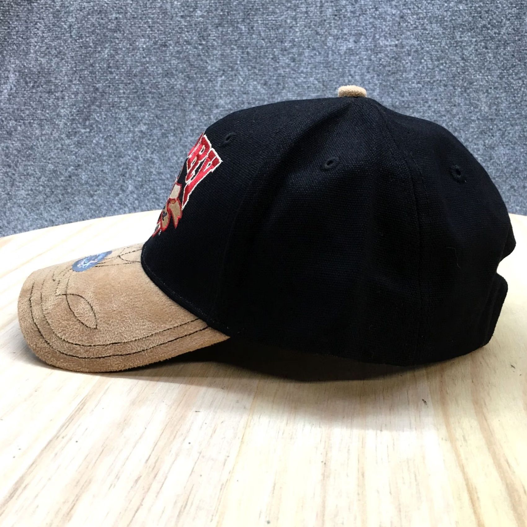 Vintage Capsmith Glory Bound Live To Ride Biker Baseball Cap Hat Mens OS Black Beige Embrodered Size ONE SIZE - 4 Thumbnail